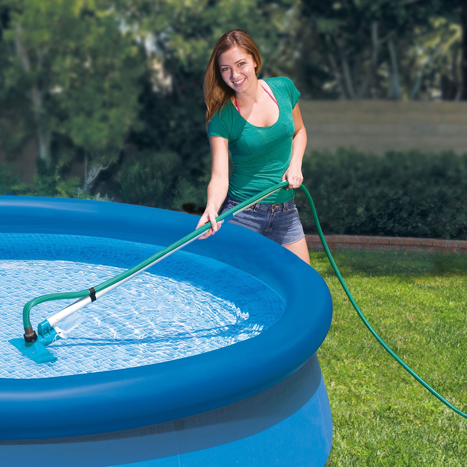 Intex 15 Ft X 15 Ft X 48 In Metal Frame Round Above Ground Pool With Filter Pump In The Above