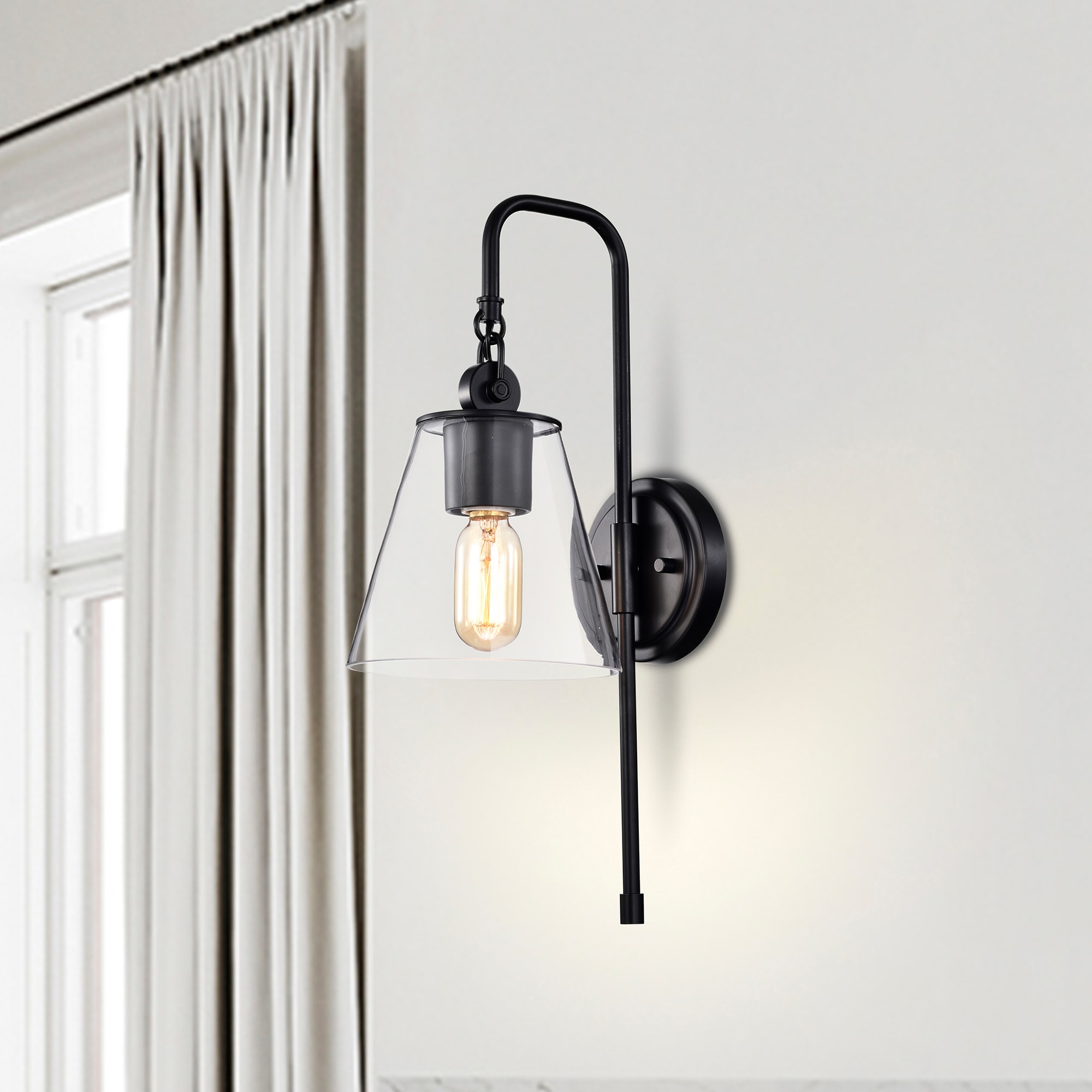 Edvivi Aria 7-in W 1-Light Matte Black Modern/Contemporary Incandescent ...