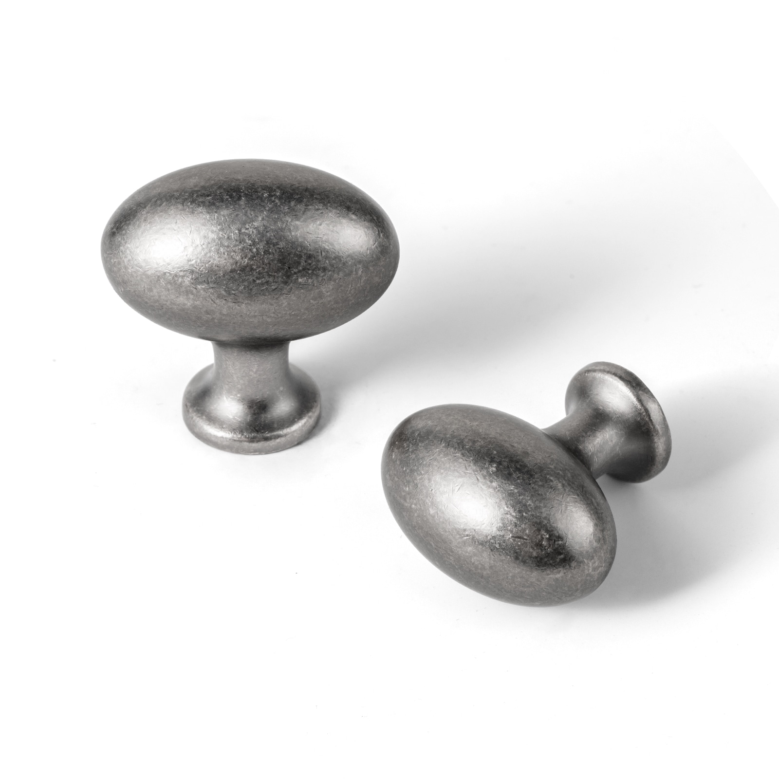 Miaokesen 6175GY-DK 1-2/5-in Antique Silver Oval Classic Cabinet Knob 6 -Pack