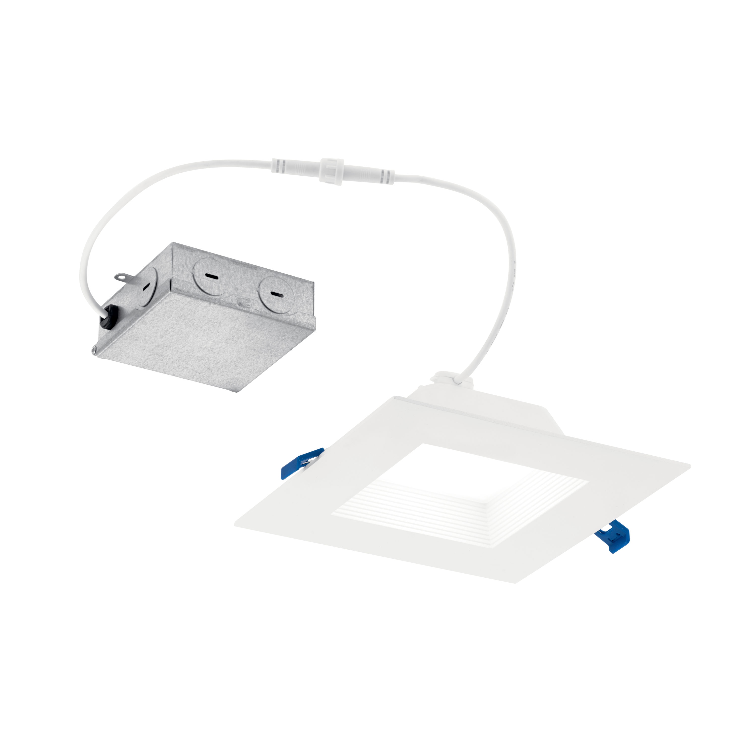 Kichler DLRC06S3090WHT Direct-to-Ceiling Textured White 6-in 900 -Lumens Soft White Square Dimmable LED Canless Wet rated Recessed Downlight