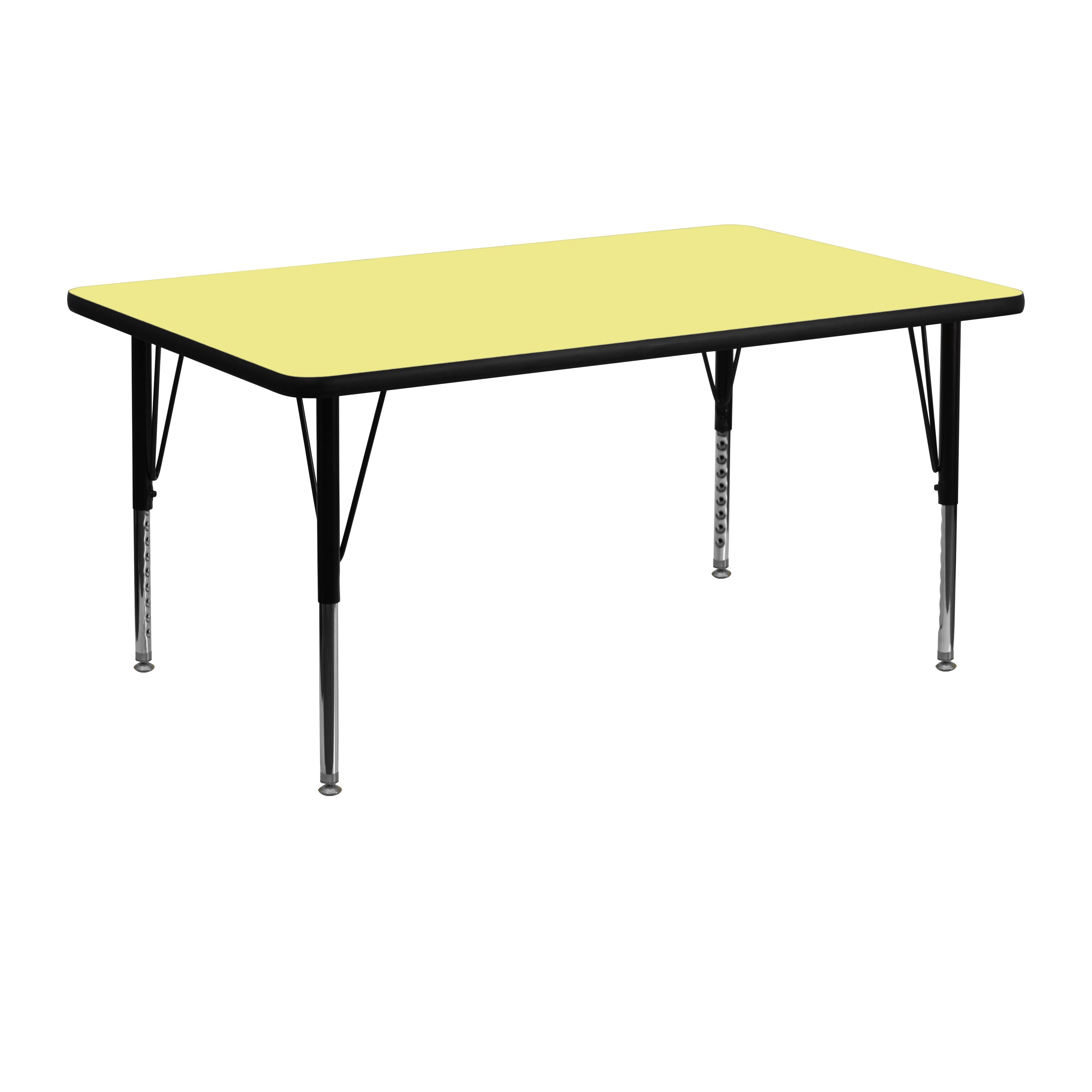 Emma + Oliver 889142719915 24x48 Yellow Thermal Laminate Preschool Activity Table