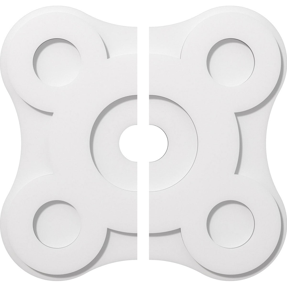 Ekena Millwork CMP22LA2-03000 Luna 22-in W x 22-in L Contemporary White PVC Split Ceiling Medallion