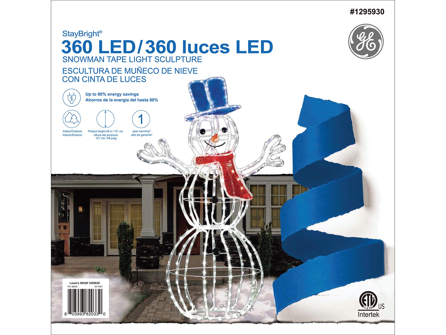 GE 48.0-Inches Freestanding Snowman Free standing decoration