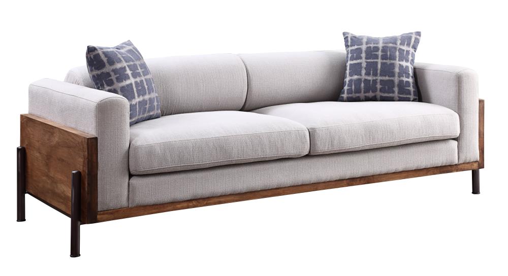 ACME FURNITURE Pelton Industrial Fabric and Walnut Sofa in the Couches,  Sofas & Loveseats department at Lowes.com