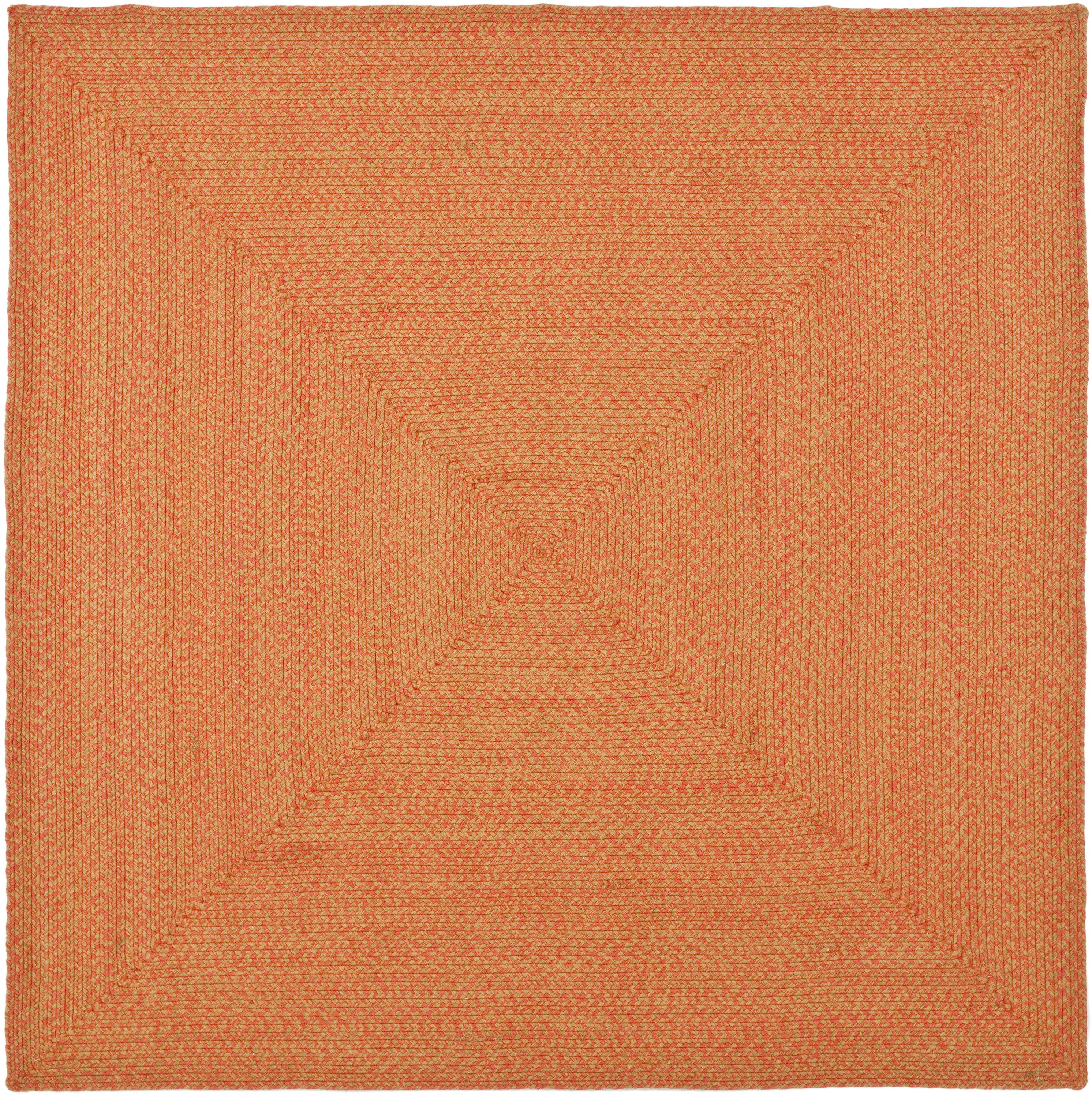 Safavieh BRD168A-6SQ Braided Bedford 6 x 6 (ft) Braided Cotton Multi Square Indoor Solid Farmhouse/Cottage Area rug