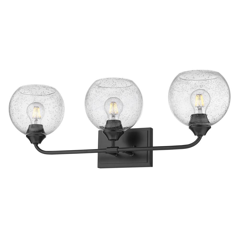 Golden Lighting 2120-BA3 Ormond 3-Light Matte Black Transitional Vanity Light