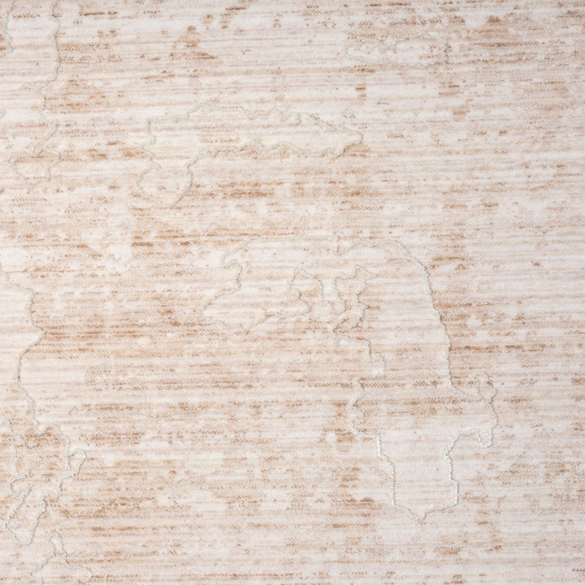Ivory Abstract Polyester Blend 4' x 6' Area Rug