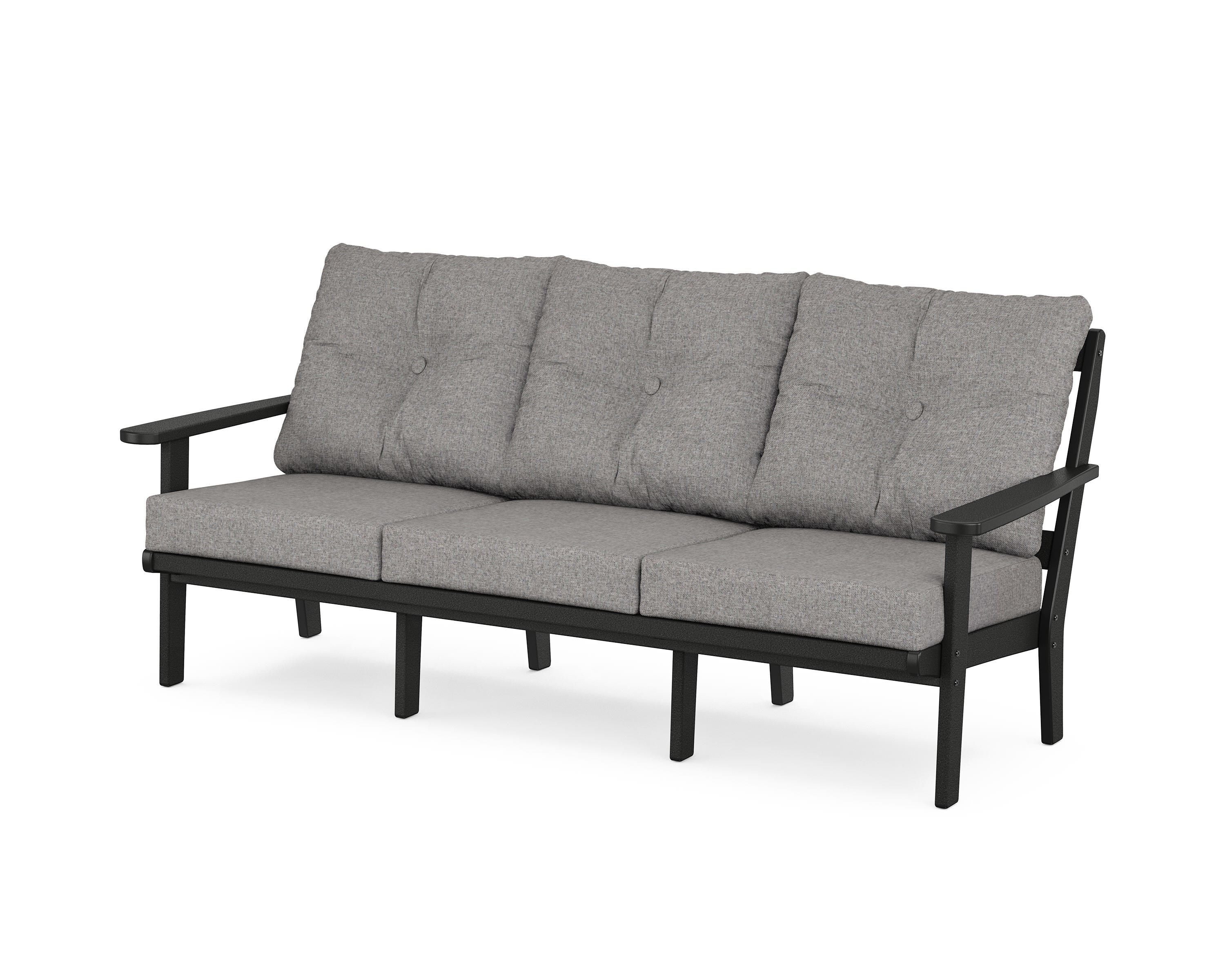 Trex Outdoor Furniture TX4433-CB145980 Cape Cod Outdoor Sofa with Gray Cushions and Plastic Frame