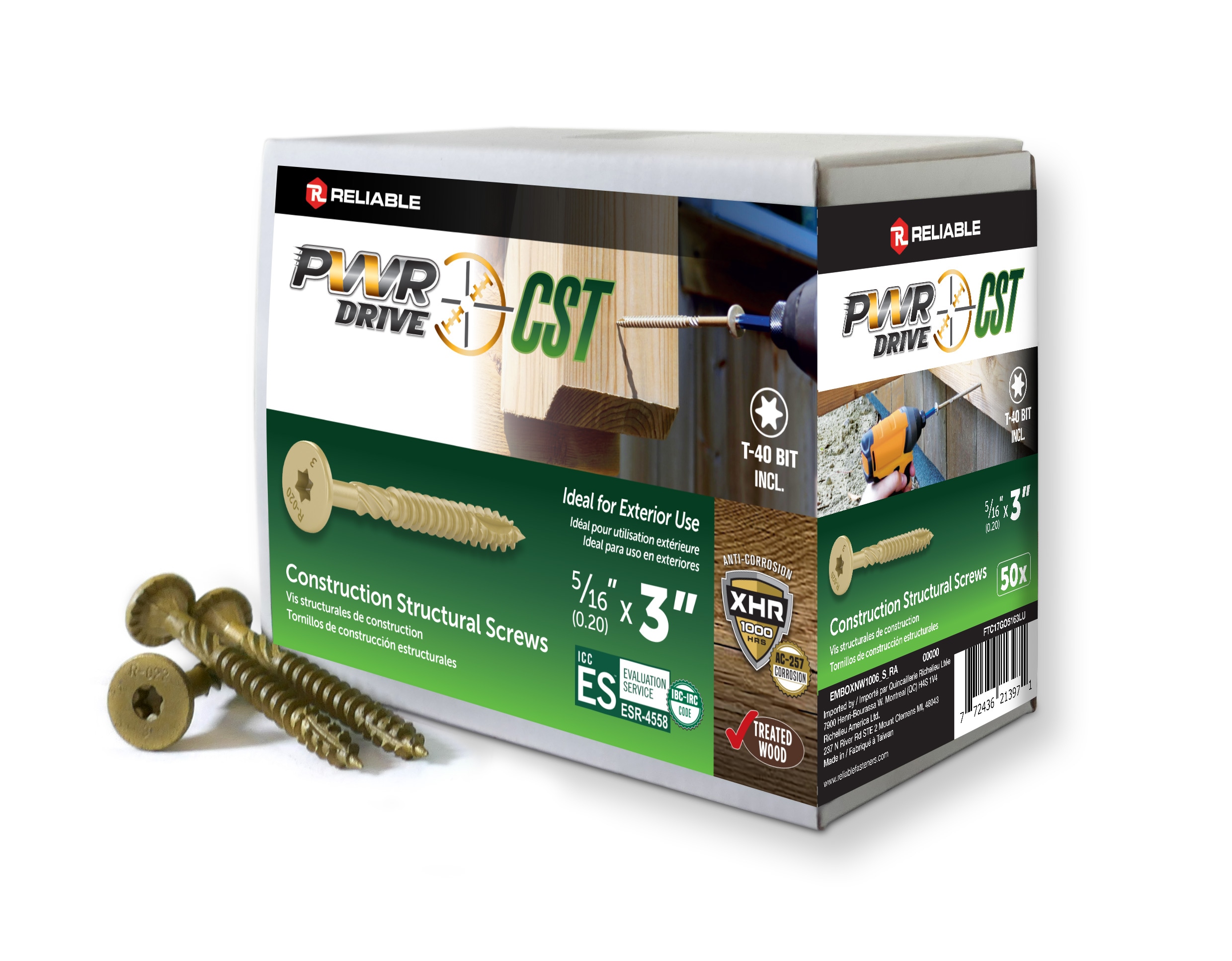 PWR DRIVE Reliable 5/16-in x 3-in Wood to wood Deck Screws 50 -Per Box