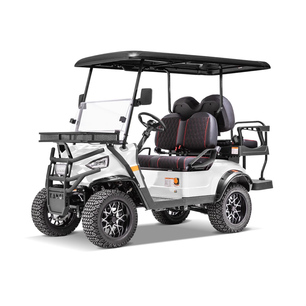 KANDI 4 Seat Electric Golf Cart with Lithium Battery- Max Speed 20-MPH  (white) in the UTVs & Golf Carts department at