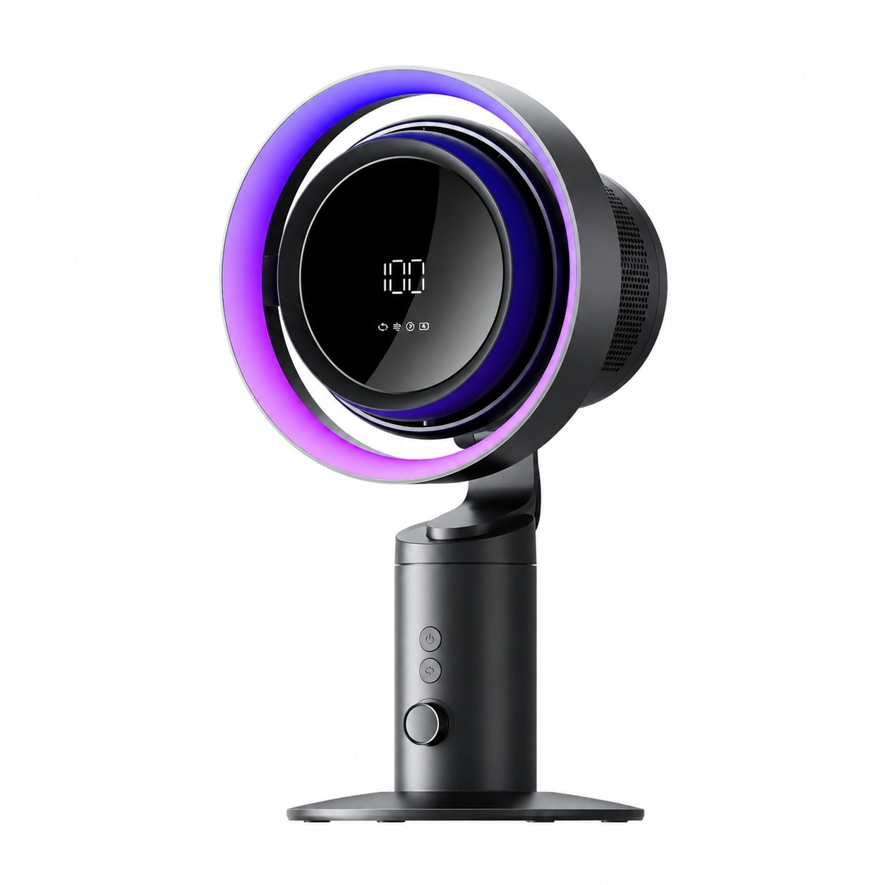 Phewnyzo  Table Purifier Fan 3 in 1 Air Purifier Cooling Fan with HEPA H11 Filter RGB Light 100 Speed Settings Oscillating Desktop Fan for Office