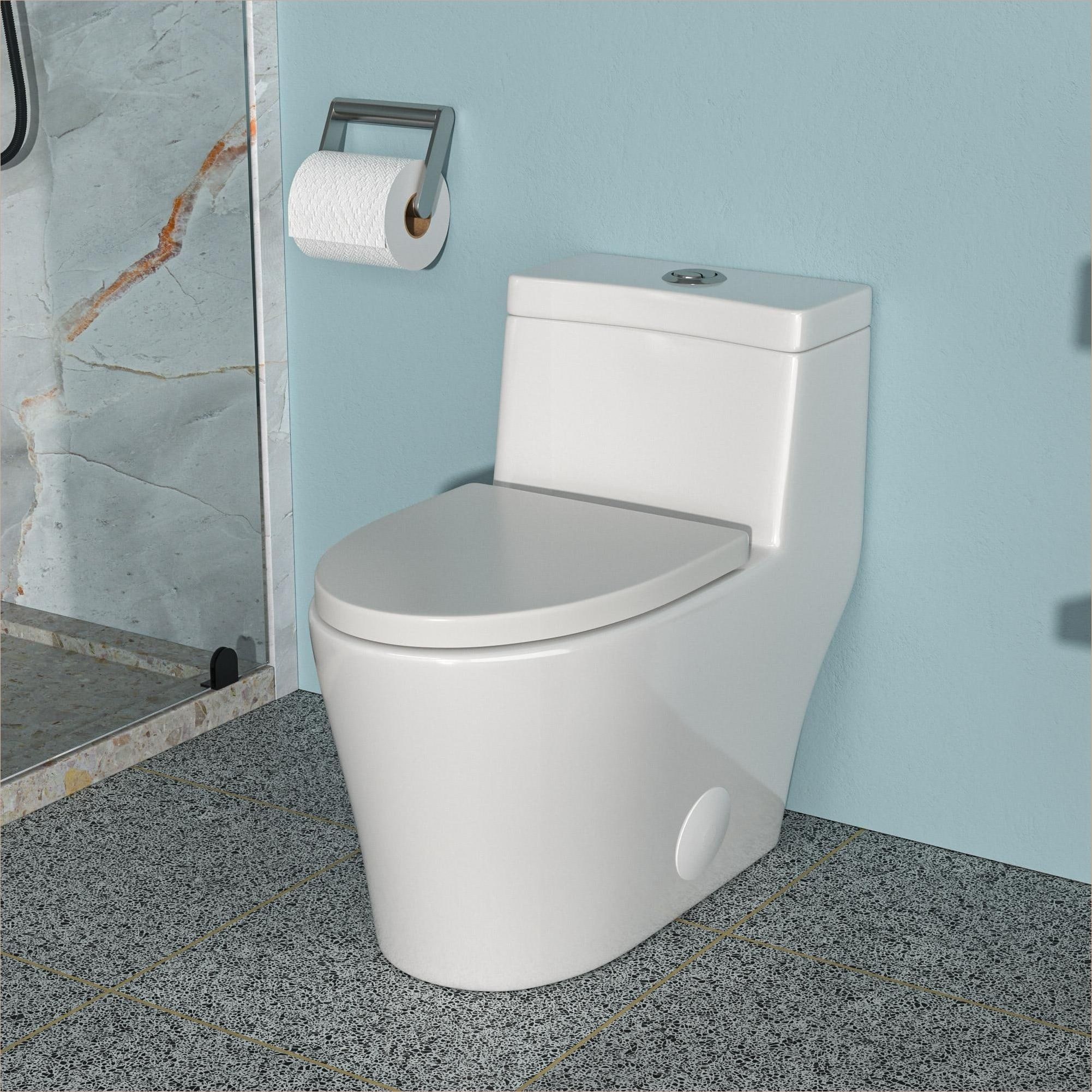 Watnature -  One Piece Elongated Ceramic Toilet Dual Flush Tornado Flush with Soft Closing Seat S...