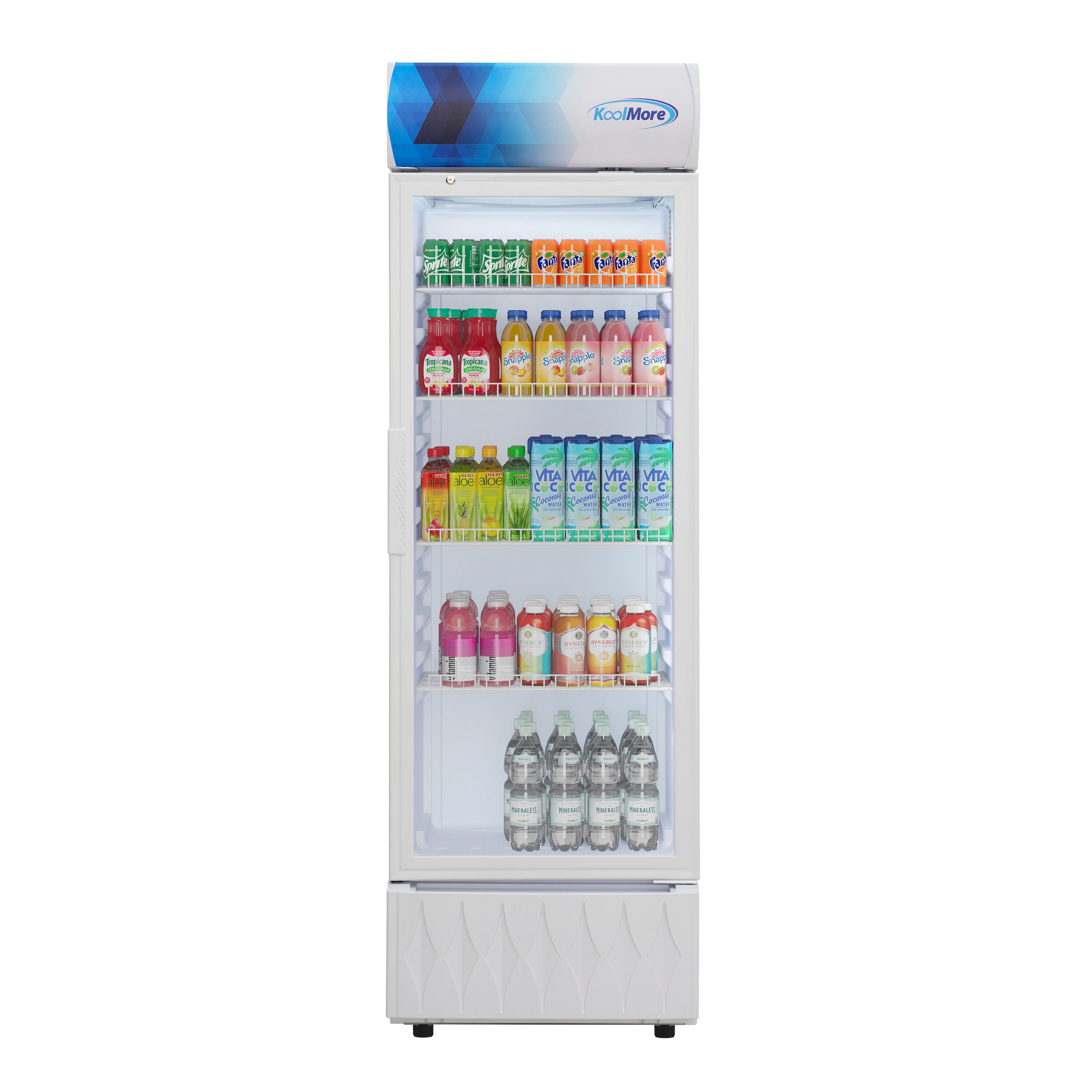 KoolMore 9-cu ft Commercial Refrigerators 1 Glass -Door Freezerless ( White ) #LOW-KM-MDR-9CPWH