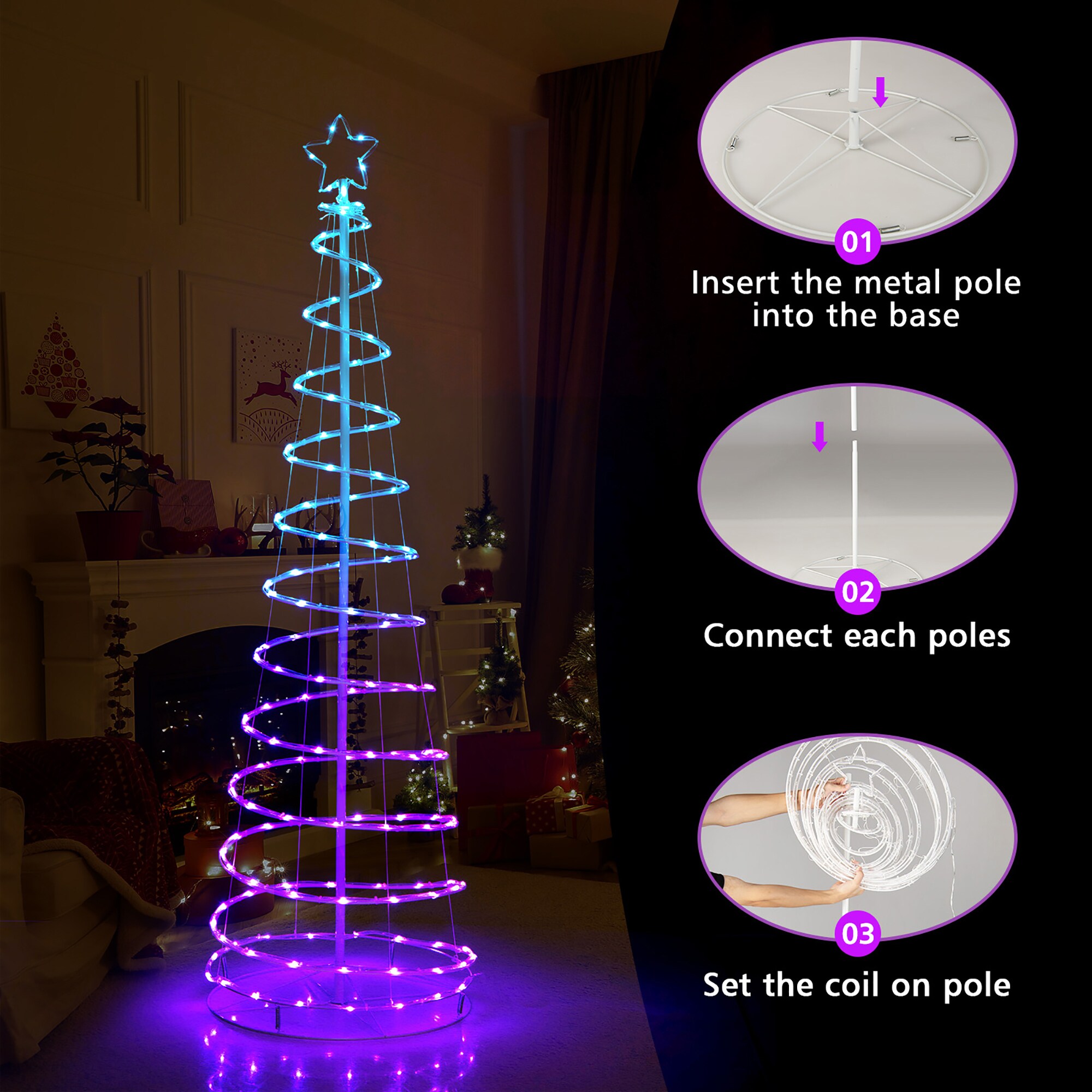 Costway LWS00713 Artificial-Christmas-Trees - View #7