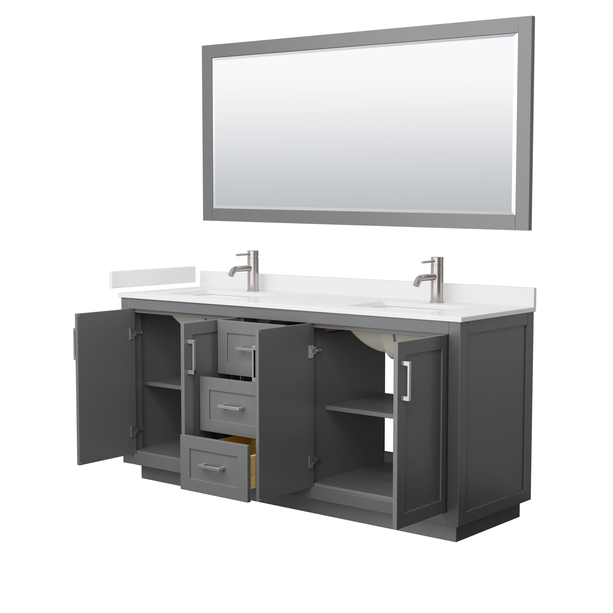 Wyndham Collection WCF292972DKGWCUNSM70 Bath-Vanity-Combo - View #3