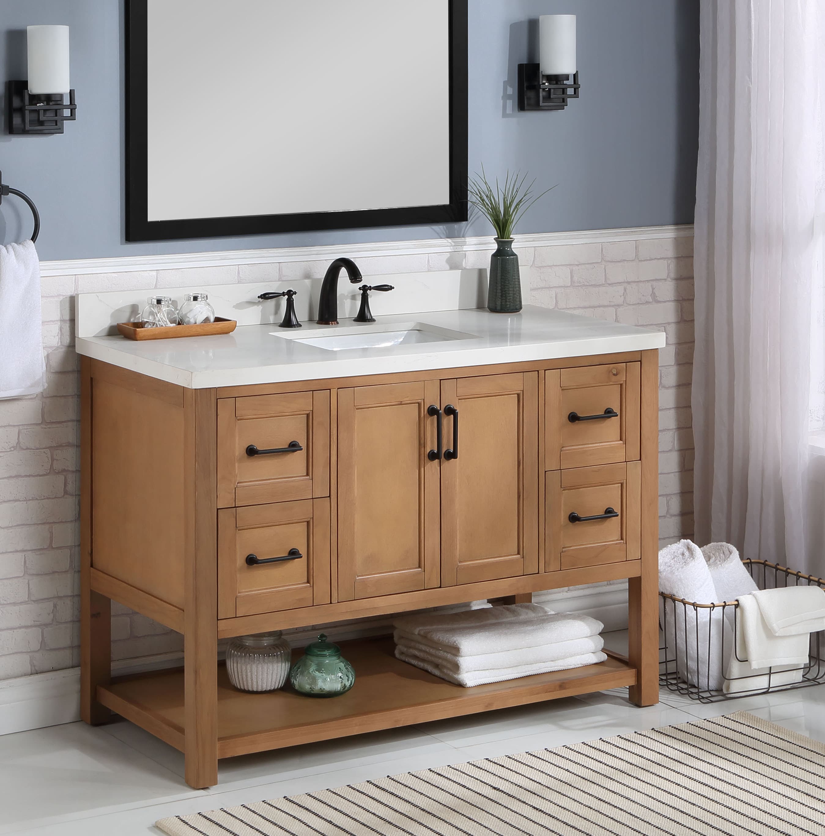 48 Inch Rustic Bathroom Vanity – Rispa