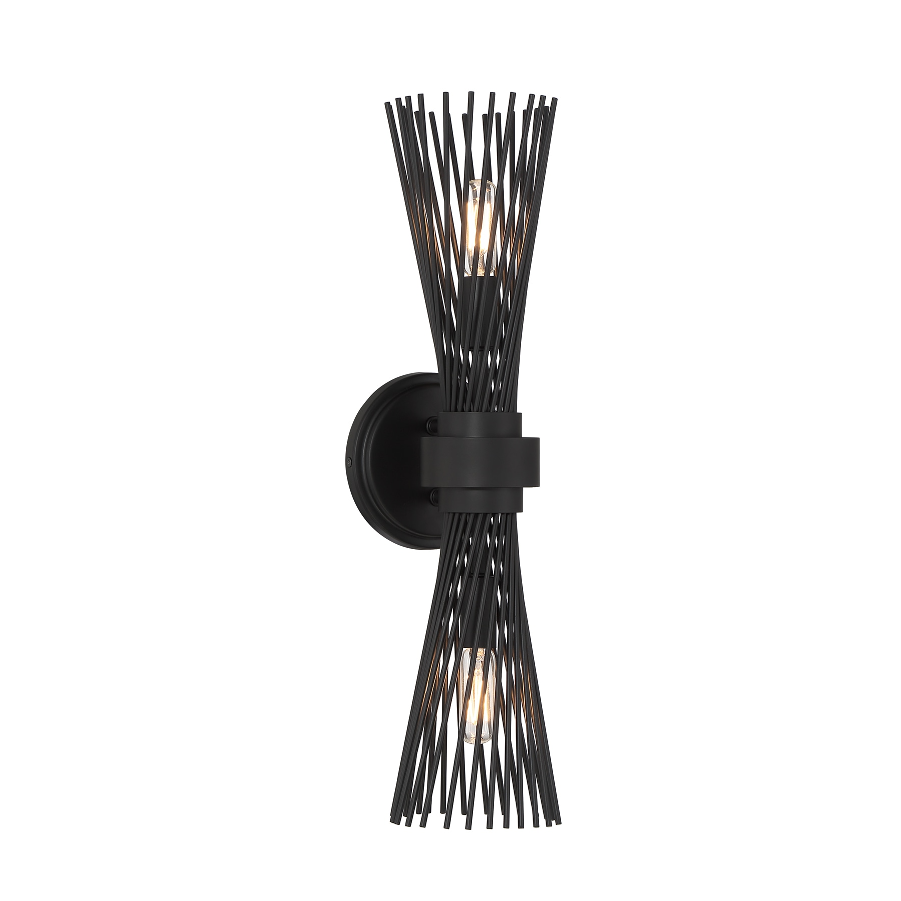 Matte Black 2-Light Dimmable Wall Sconce