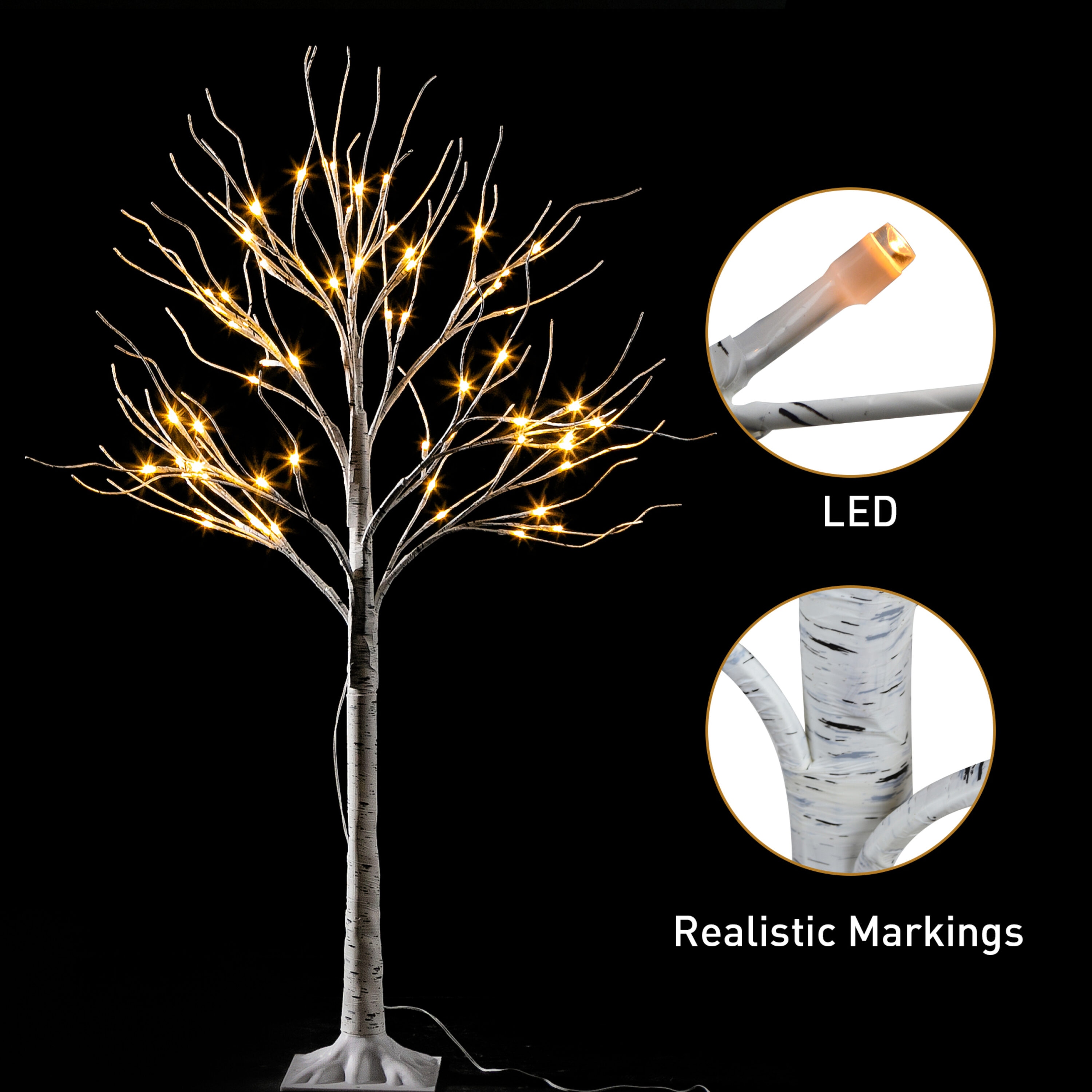 Joiedomi 3-Pack 72-in Tree Free Standing Decoration With White LED ...