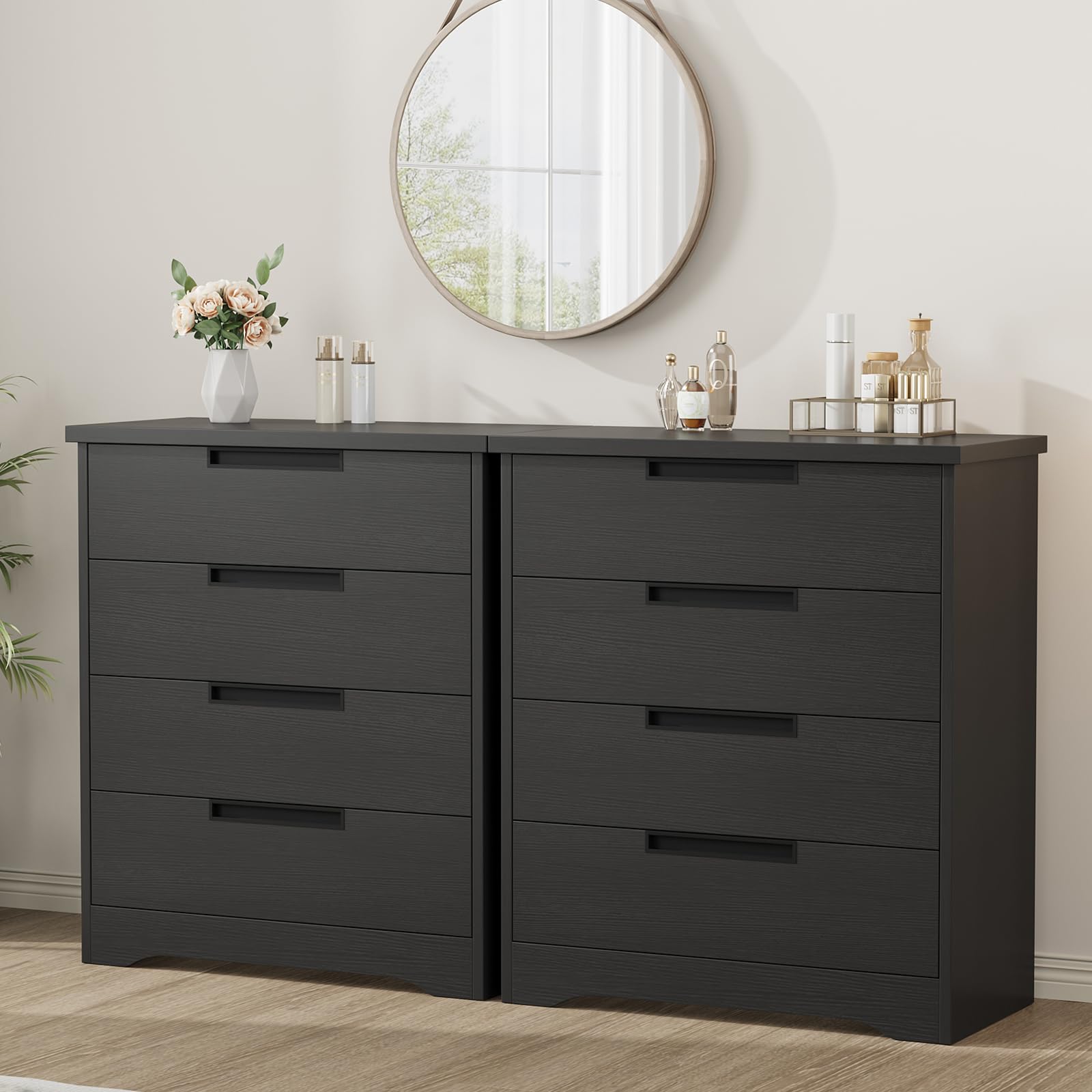 GarveeLife 4 Drawer Dresser for Bedroom Gray Chest of Drawers with ...