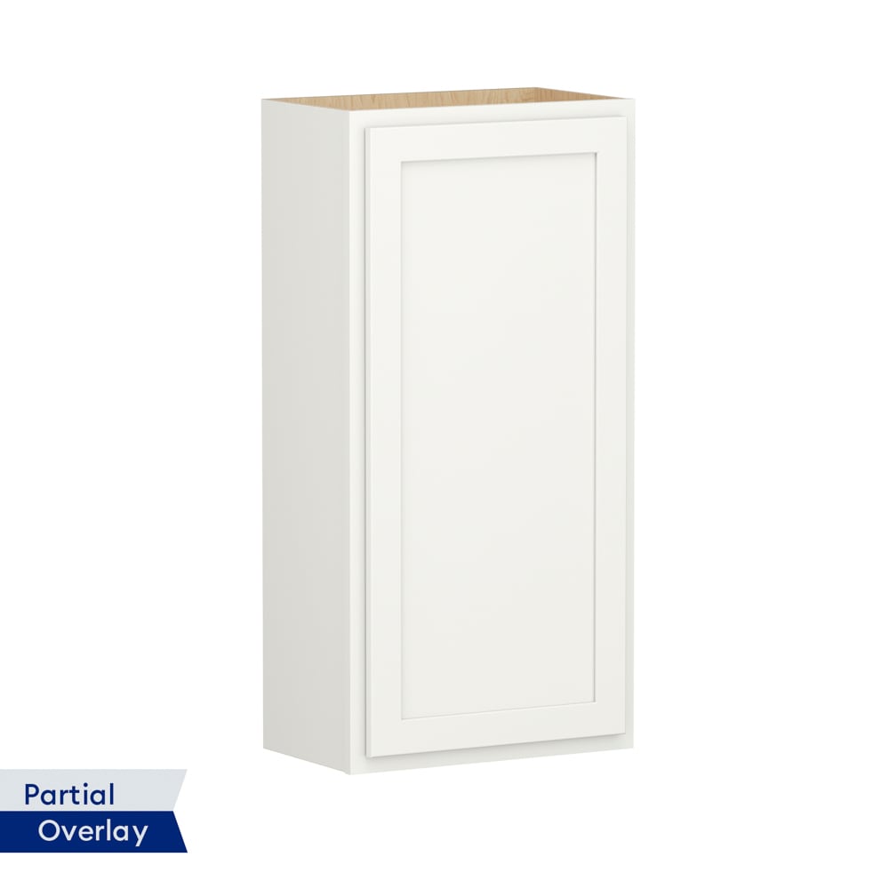 Shenandoah PRO Express SPE 92MPS-210 Breckenridge 21-in W x 42-in H x 12-in D Linen Partial Overlay Wall Fully assembled Plywood Cabinet (Recessed Panel Shaker)