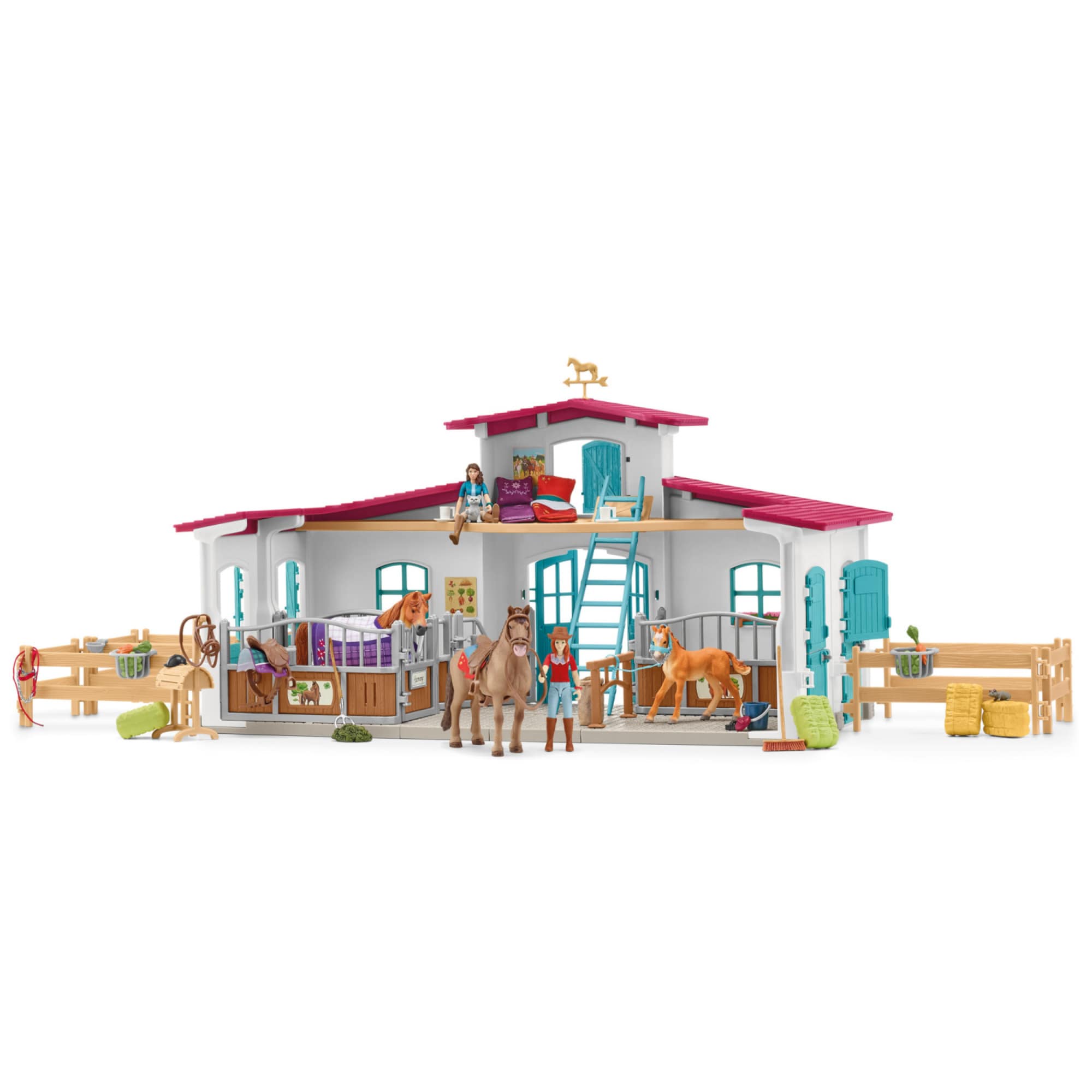 schleich G4059433543789 Lakeside Riding Center with Horses and Accessories
