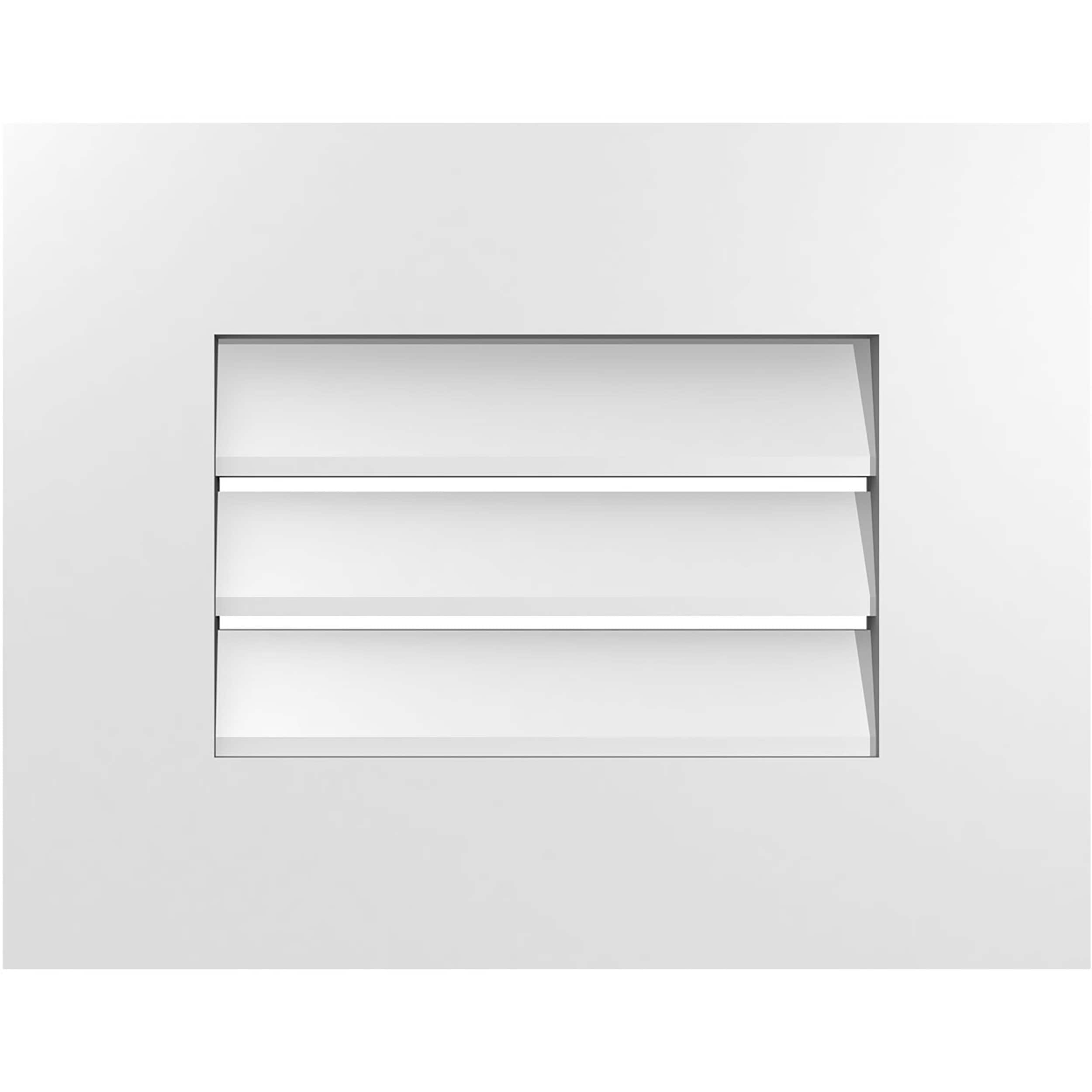 Ekena Millwork GVPVE18X1401SF 18-Inches x 14-Inches Off-white Rectangle PVC Gable Louver Vent