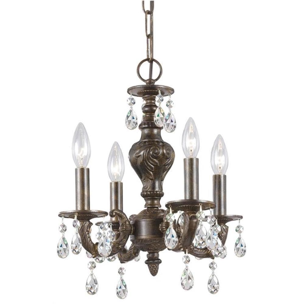 Venetian Bronze Mini Crystal 4-Light Chandelier