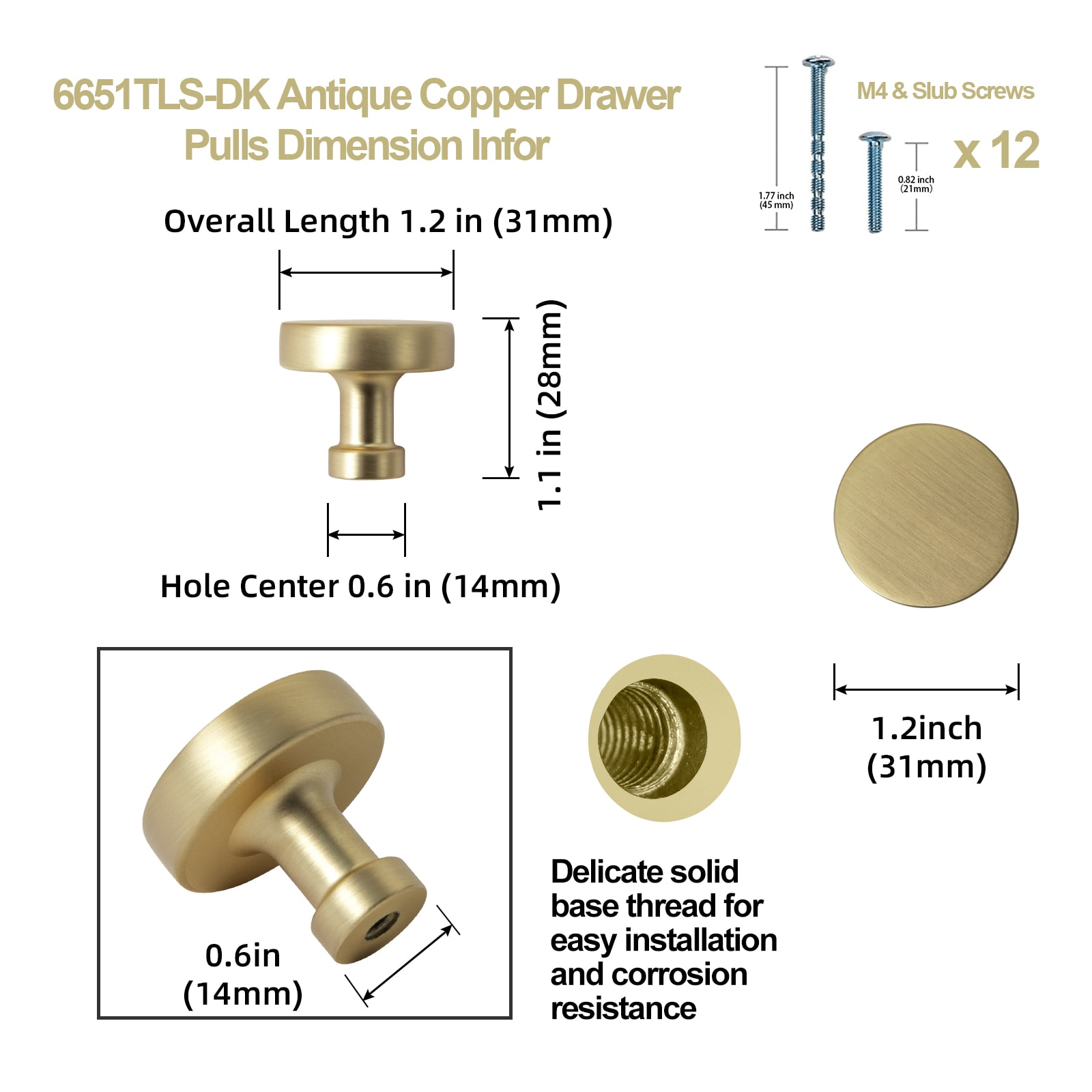 Miaokesen 6651TLS-DK Cabinet-Knobs - View #2