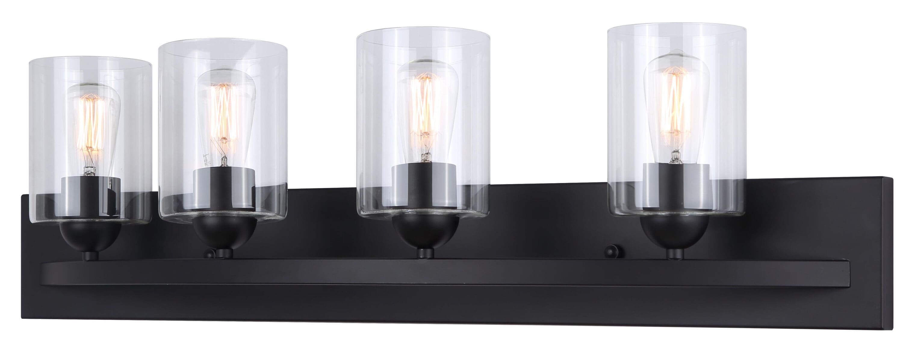 Canarm IVL370A04BK-CL HAMPTON 32-in 4 -Light Matte Black Traditional Vanity light bar