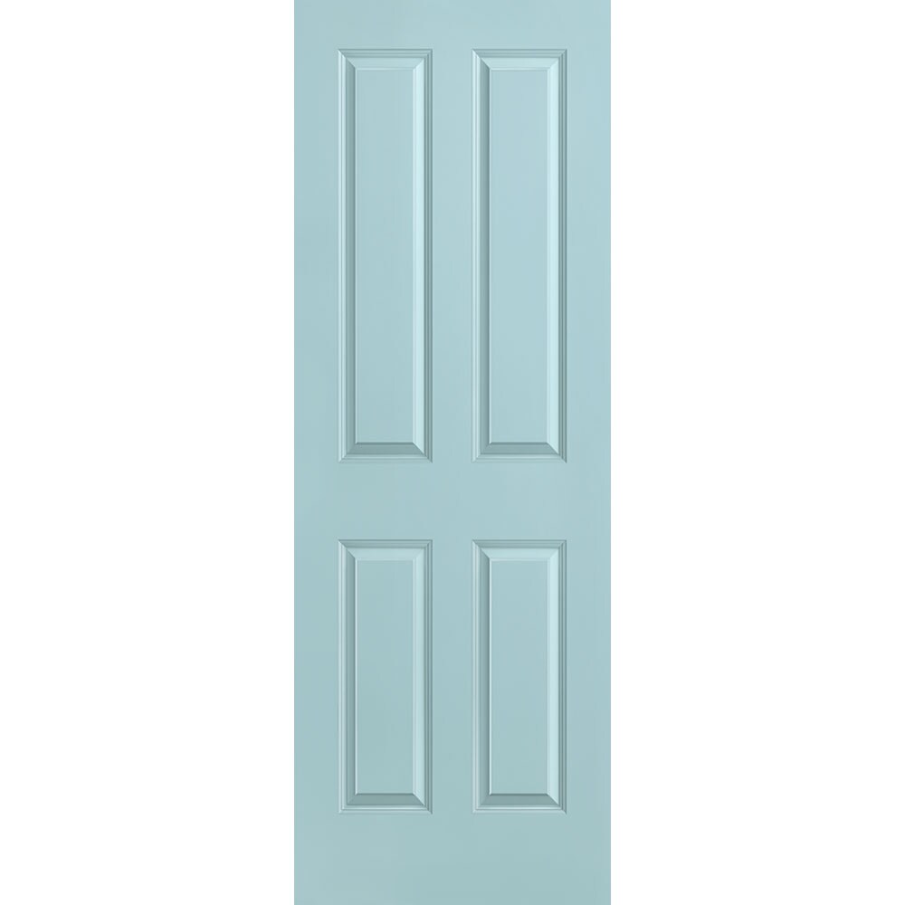 Masonite 1316429 Traditional 28-in x 80-in Sea Mist 4 panel square Smooth Solid core Prefinished Molded composite Slab Door