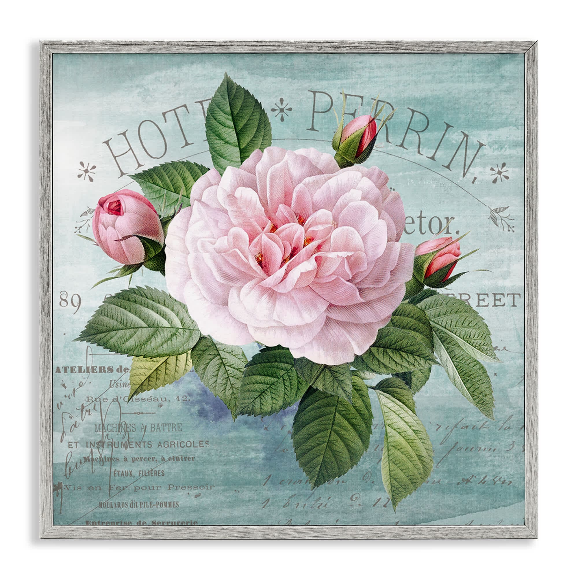 Stupell Industries BT-983-GFF-17X17 Bright and Rustic Tropical Bloom Gray Framed Giclee Art By Susan Arnot 17 x 17
