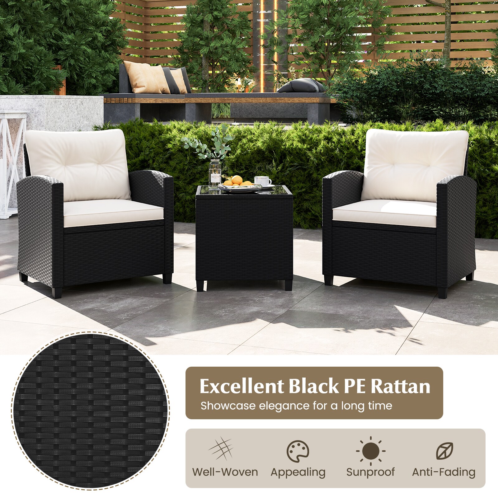 Slickblue D-CO-HW29327WH Patio-Conversation-Sets - View #8