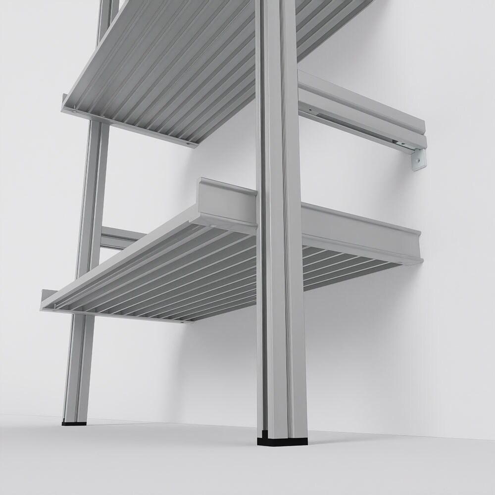 Modern Shelving ALUMPAL-1224-SS Wall-Mounted-Shelving - View #7