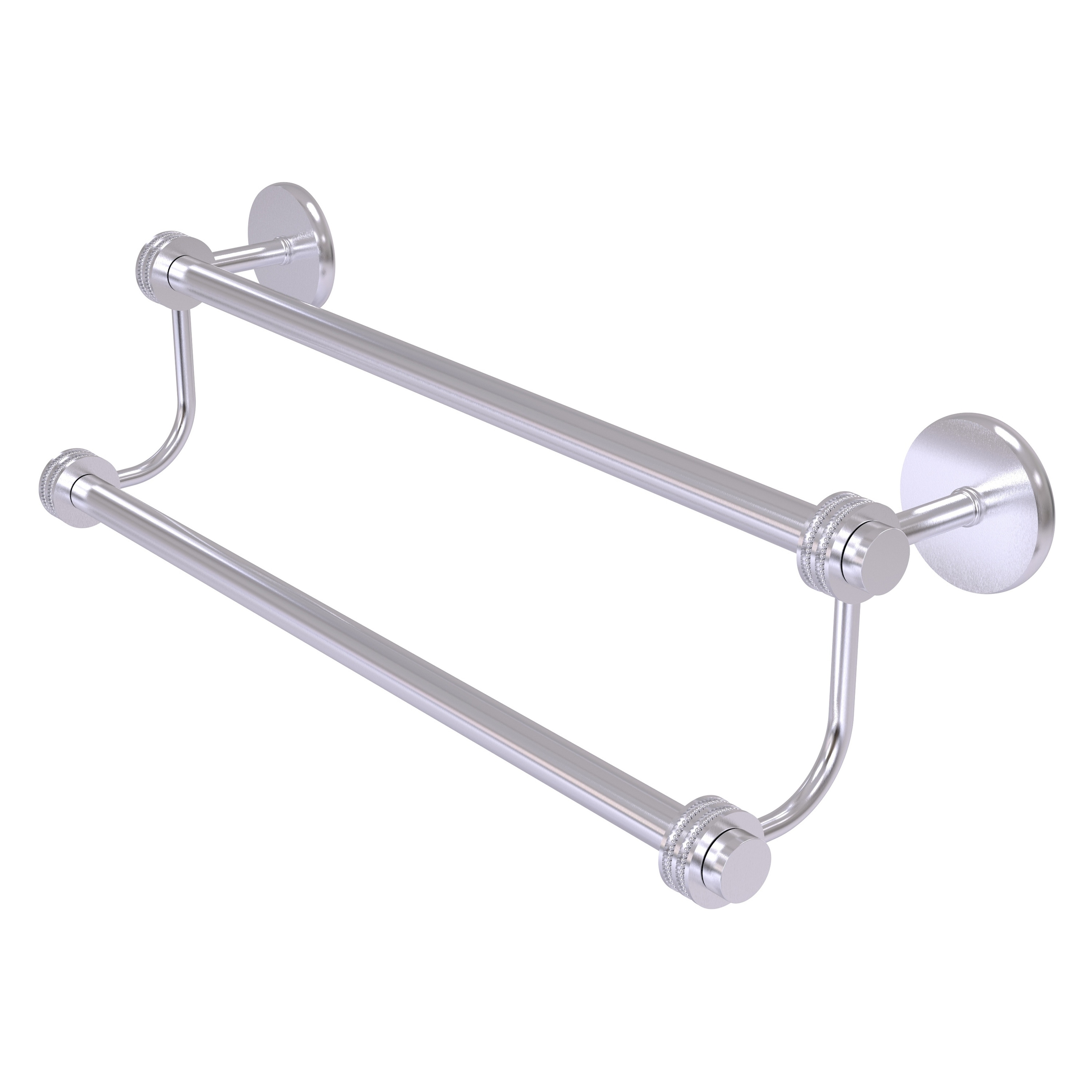 Allied Brass 7272D/30-SCH Satellite Orbit Two 30-in double Satin Chrome Wall mount Double Towel Bar