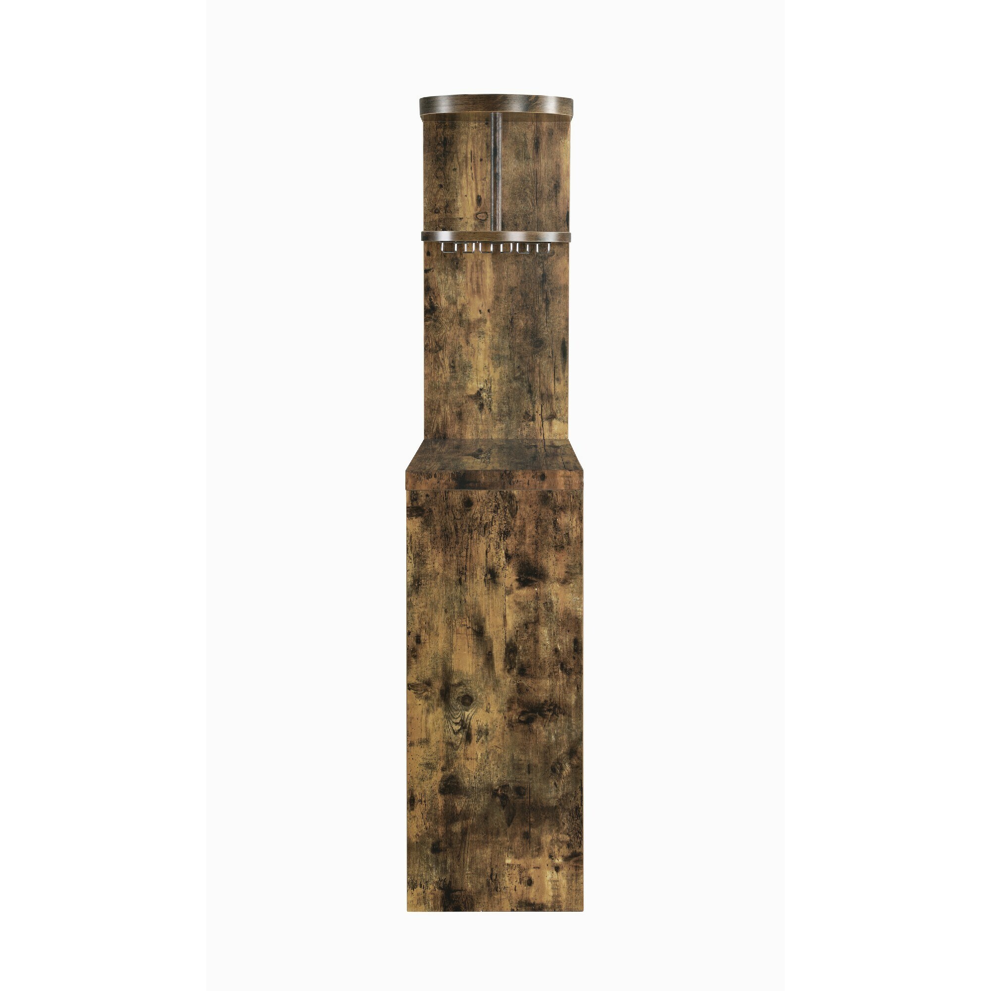 Benzara 64.75-in x 72.5-in Brown L-shaped Bar Cabinet