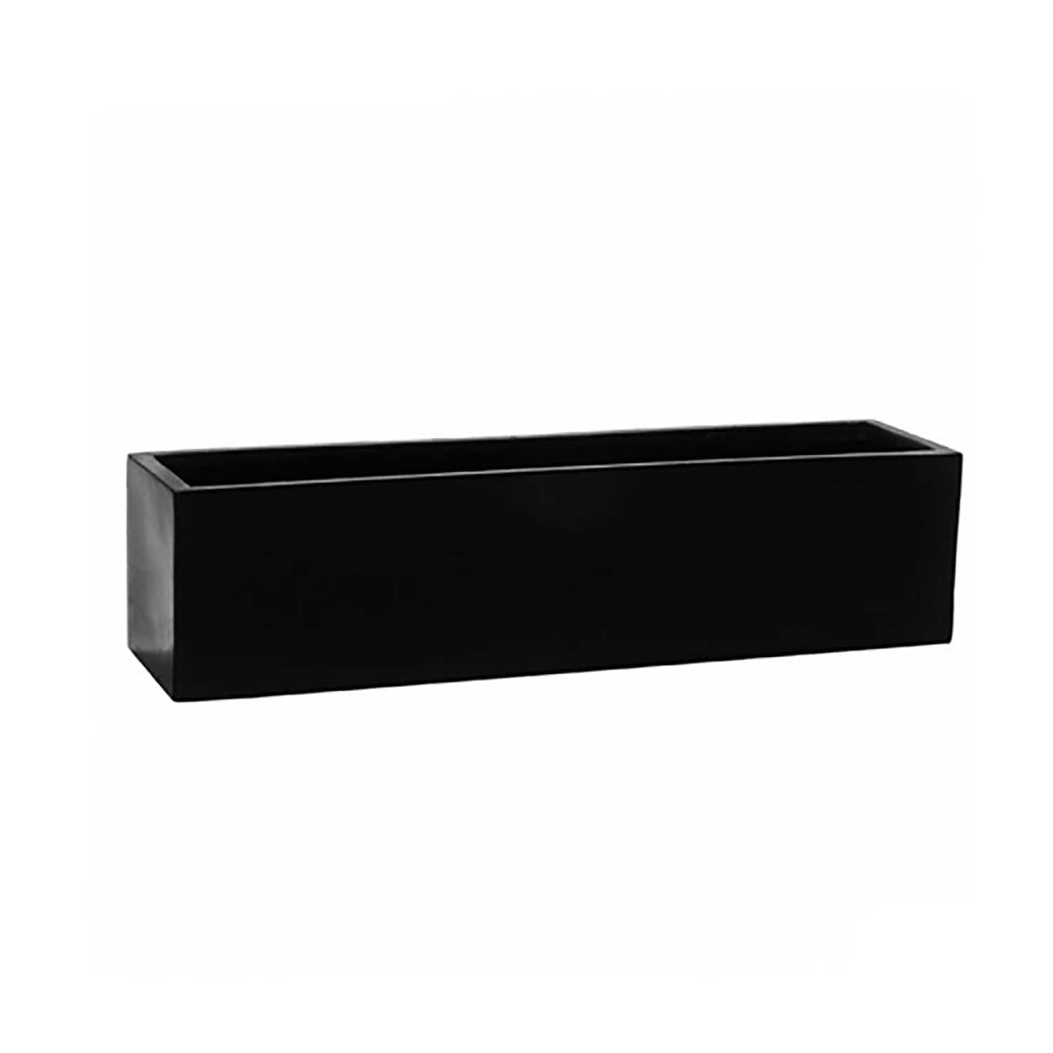 Vasesource CARLO8832BL Rectangle 7.5-in W Black Mixed/Composite Indoor/Outdoor Planter
