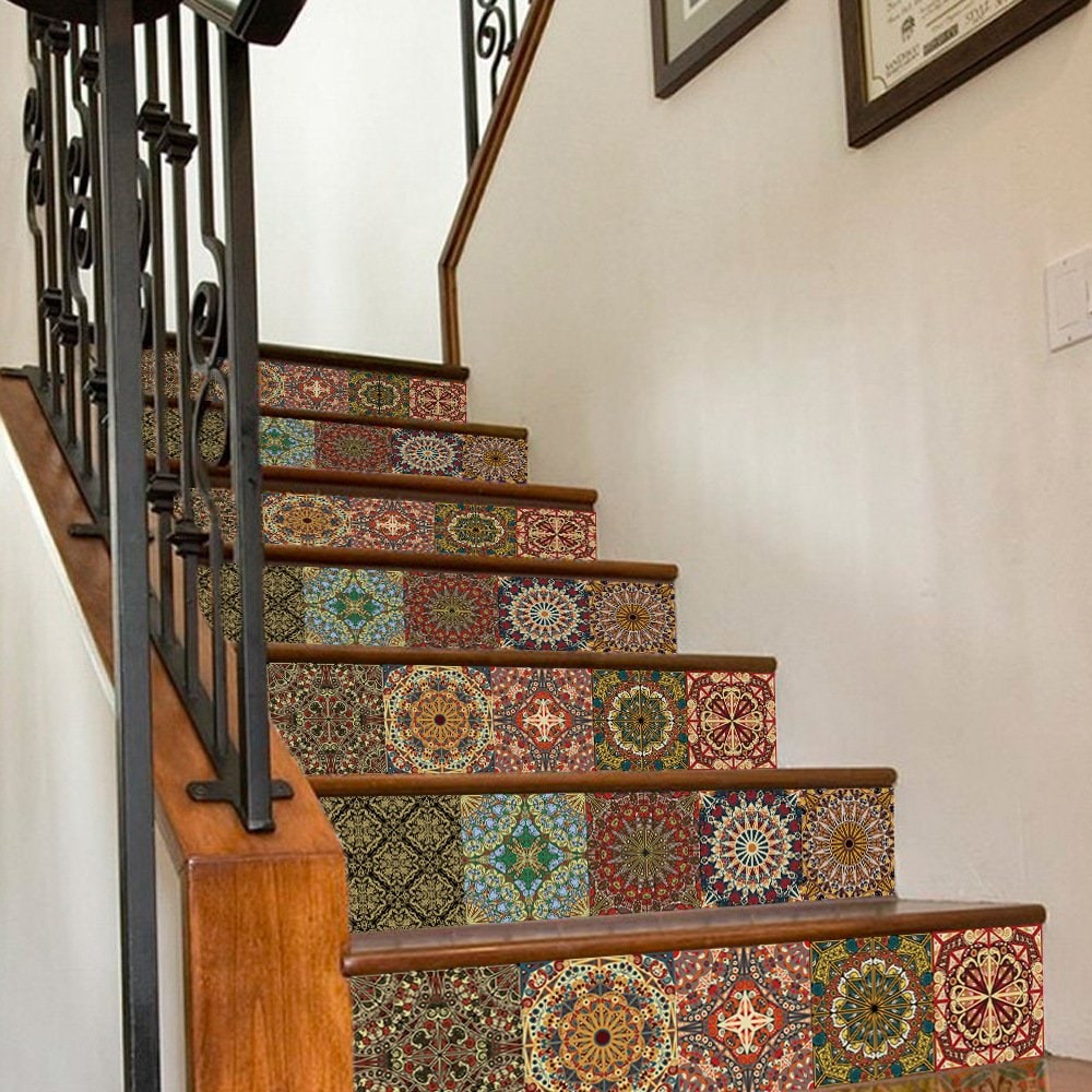 Aoibox 3D Stair Stickers Brick Staircase Decals Removable Tile Stair ...
