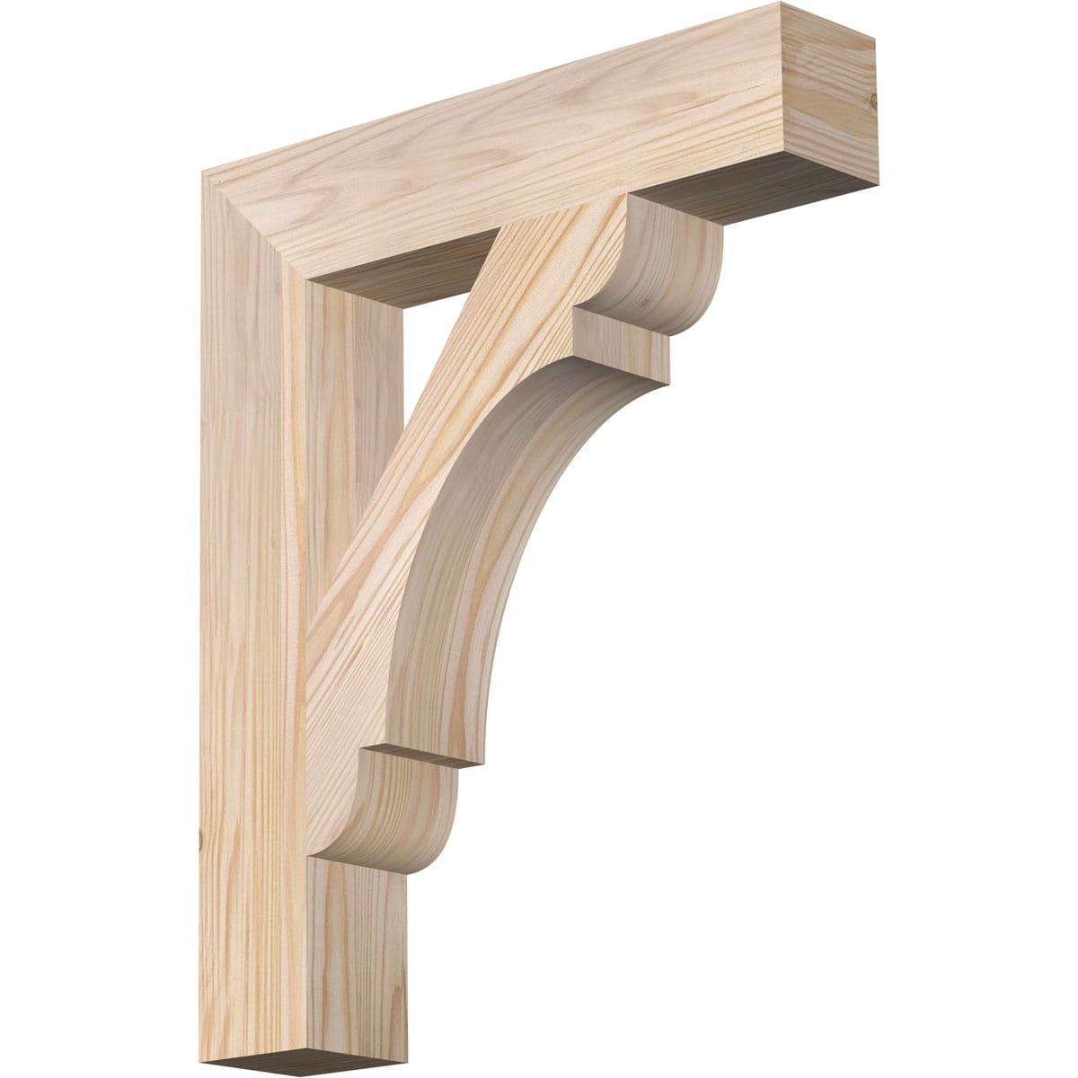 Ekena Millwork BKT04X18X22OLY05SDF Olympic block smooth 3-1/2-in x 18-in x 22-in Douglas fir Brown Wood Standard bracket