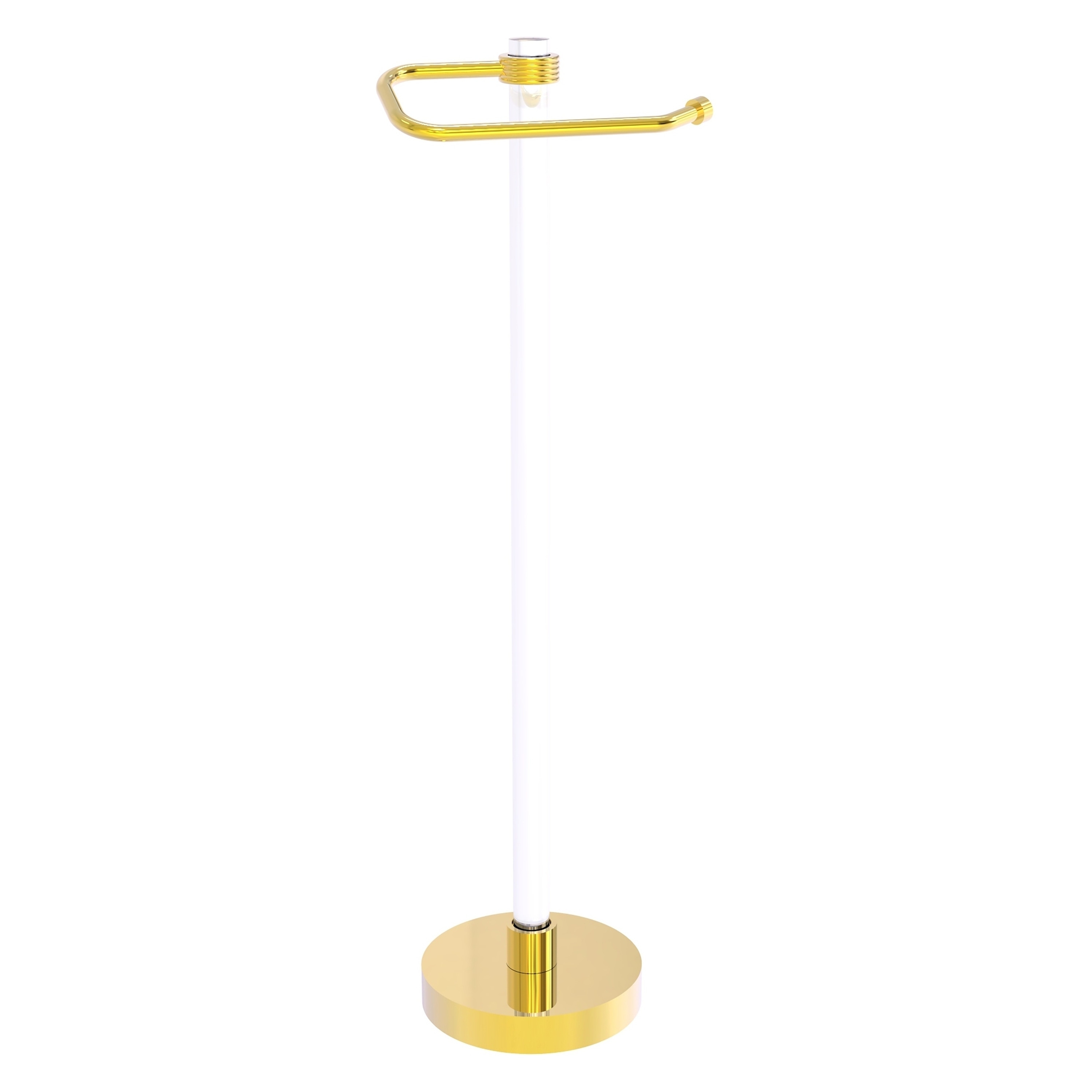 Allied Brass CVTS-25G-PB Clearview Polished Brass Freestanding Single post Toilet Paper Holder 1 -Rolls with Storage