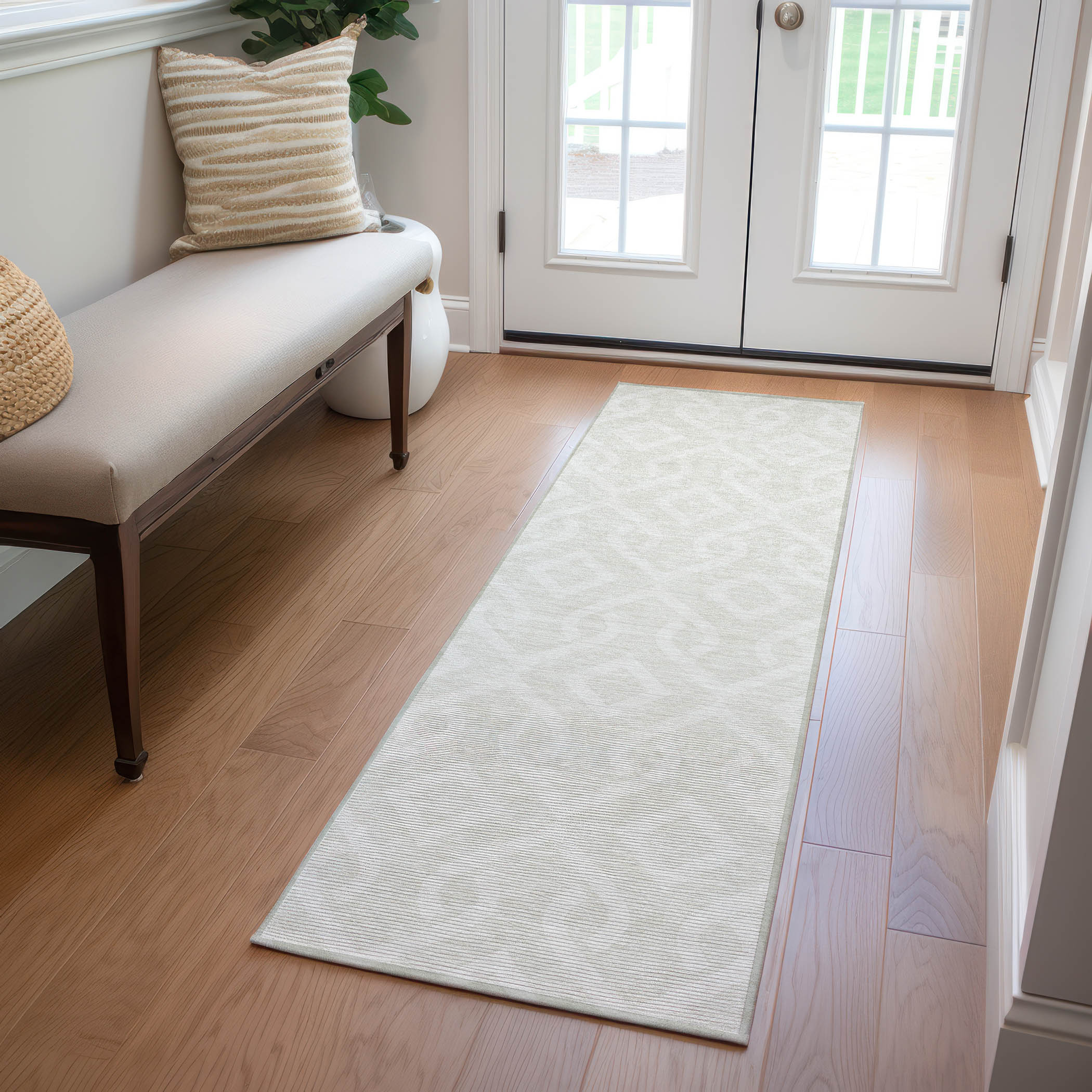 Addison Rugs ACN621IV2X8 Chantille ACN621IV 2 x 7 (ft) Polyester Ivory Rectangular Indoor/Outdoor Geometric Machine washable Runner rug