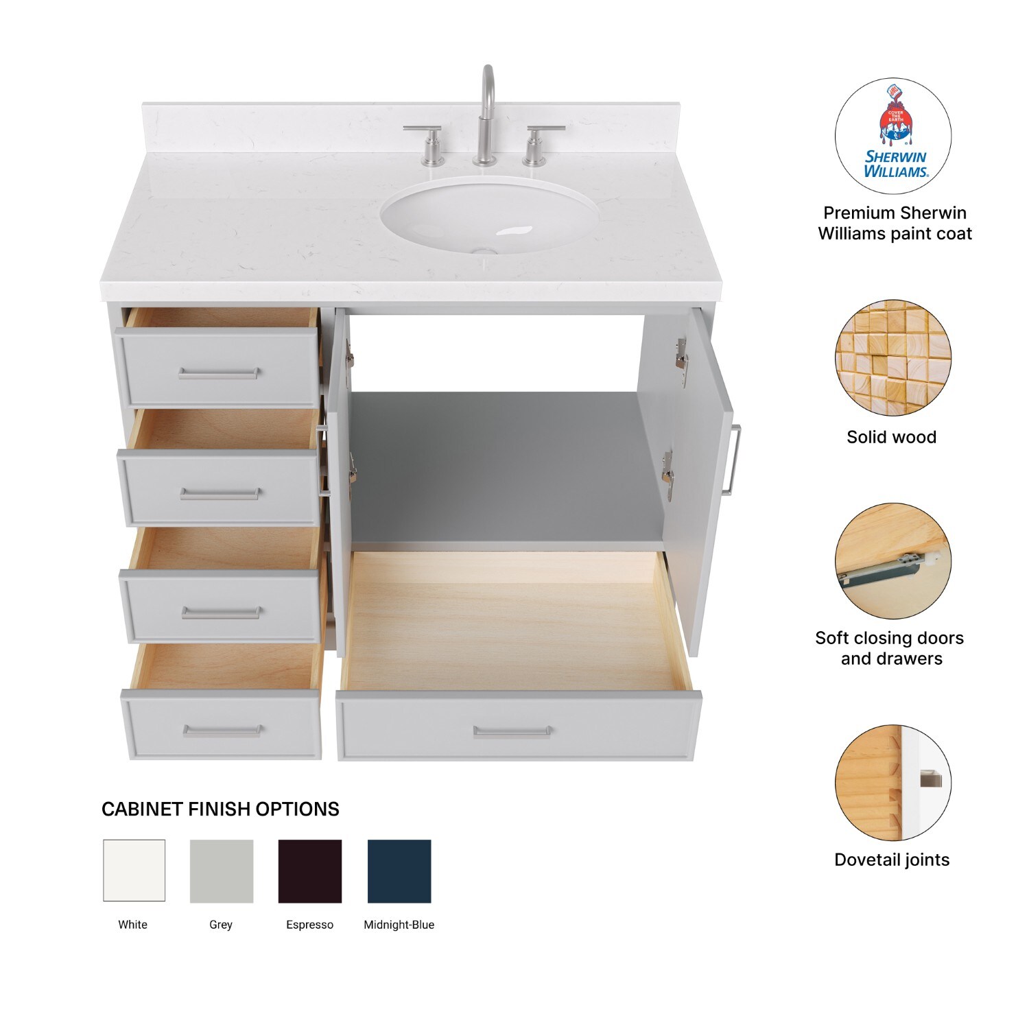 ARIEL M042SRCQOVOGRY Bath-Vanity-Combo - View #5
