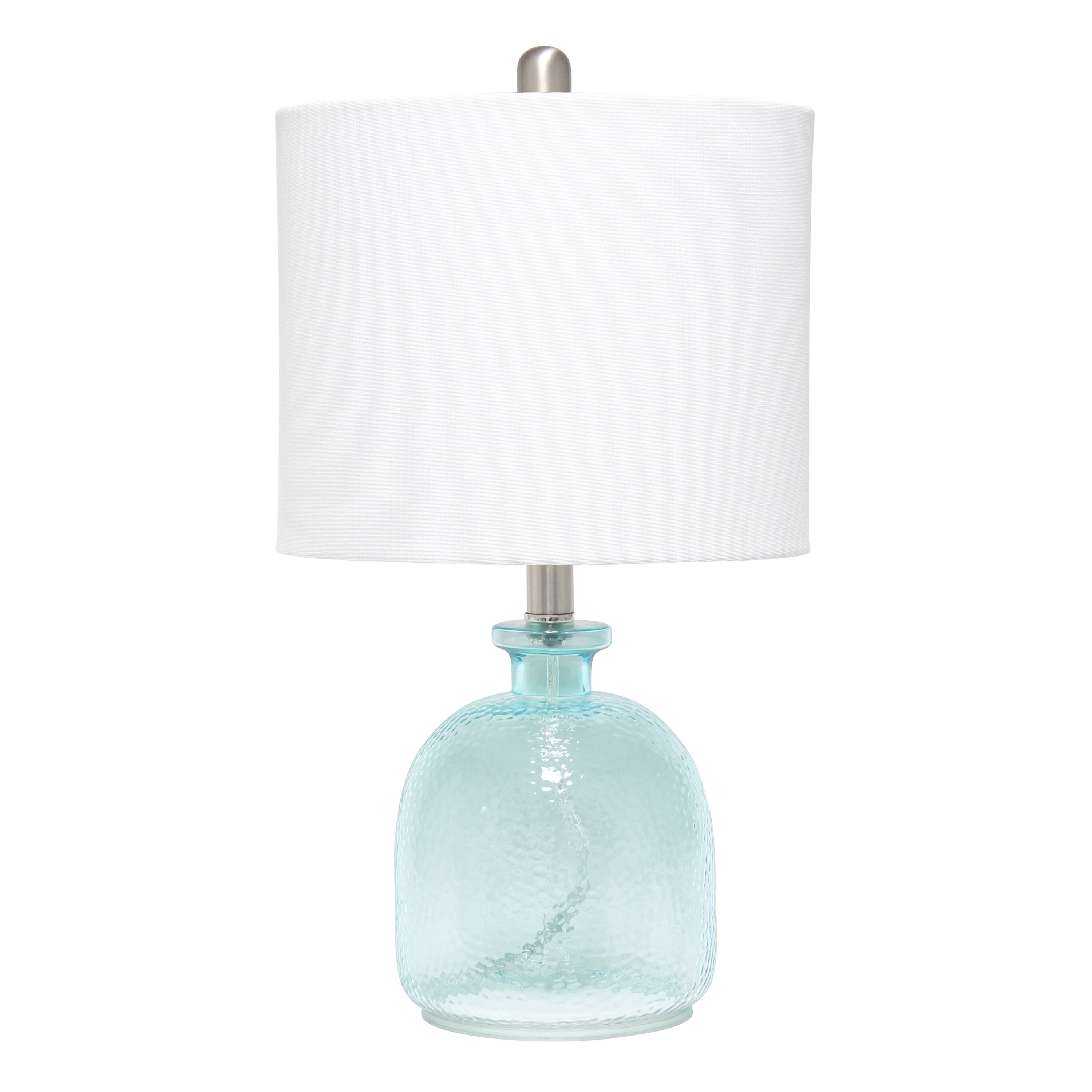 Lalia Home Classix 20-in Clear Blue Rotary Socket Table Lamp with ...