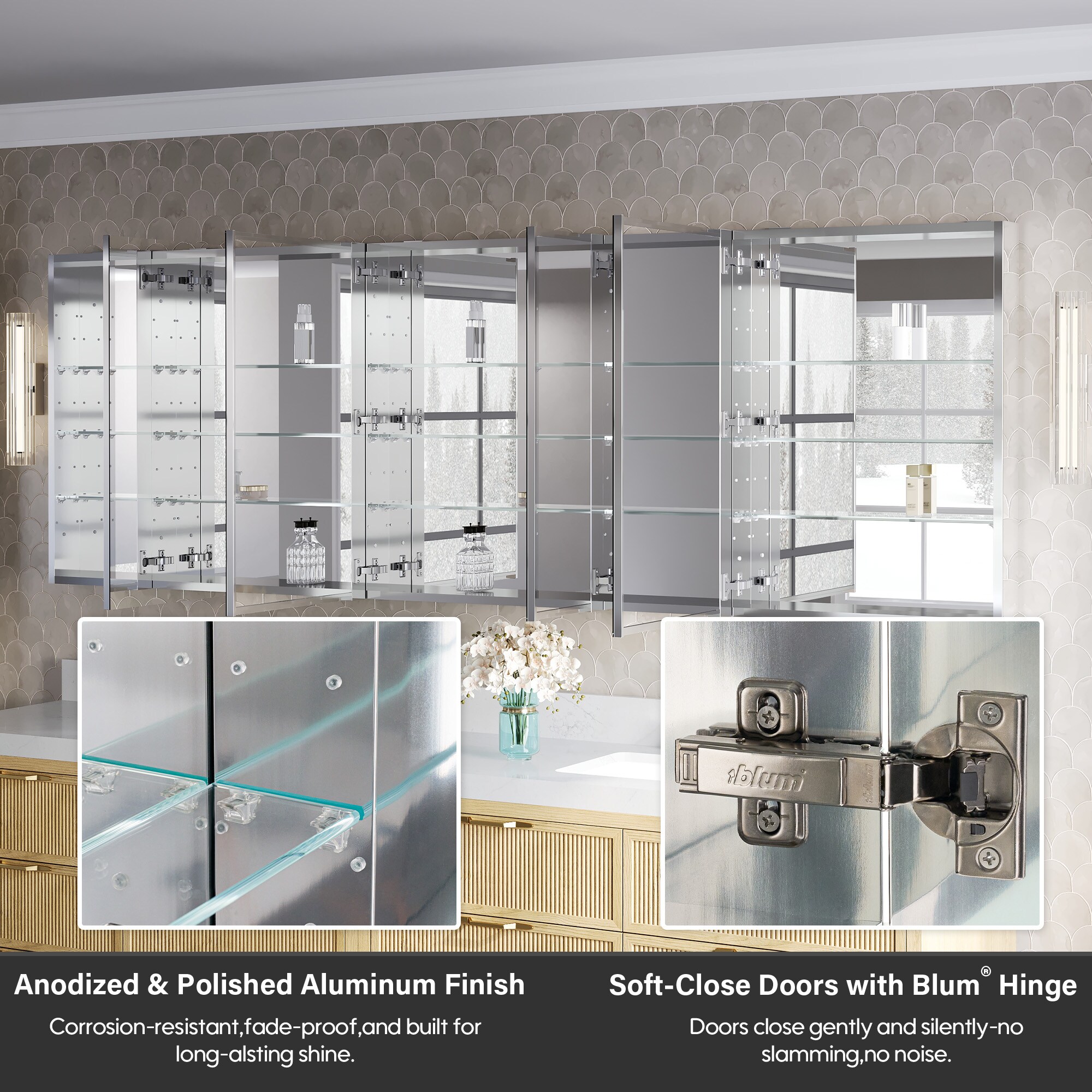 WELLFOR JRA24R12R24L12L24L32 Bathroom-Medicine-Cabinets - View #2
