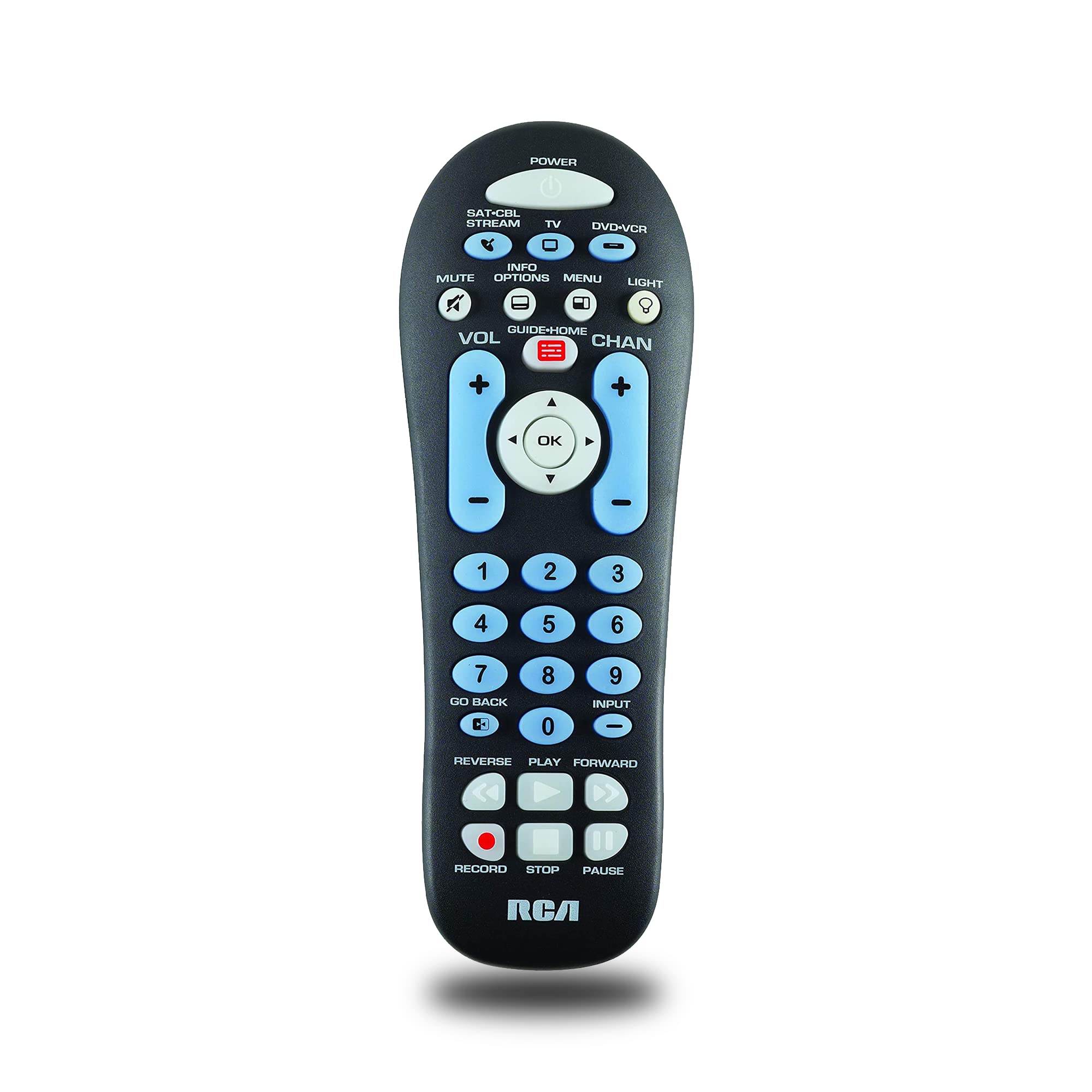RCA  RCR313BE Big Button Three-Device Universal Remote Black