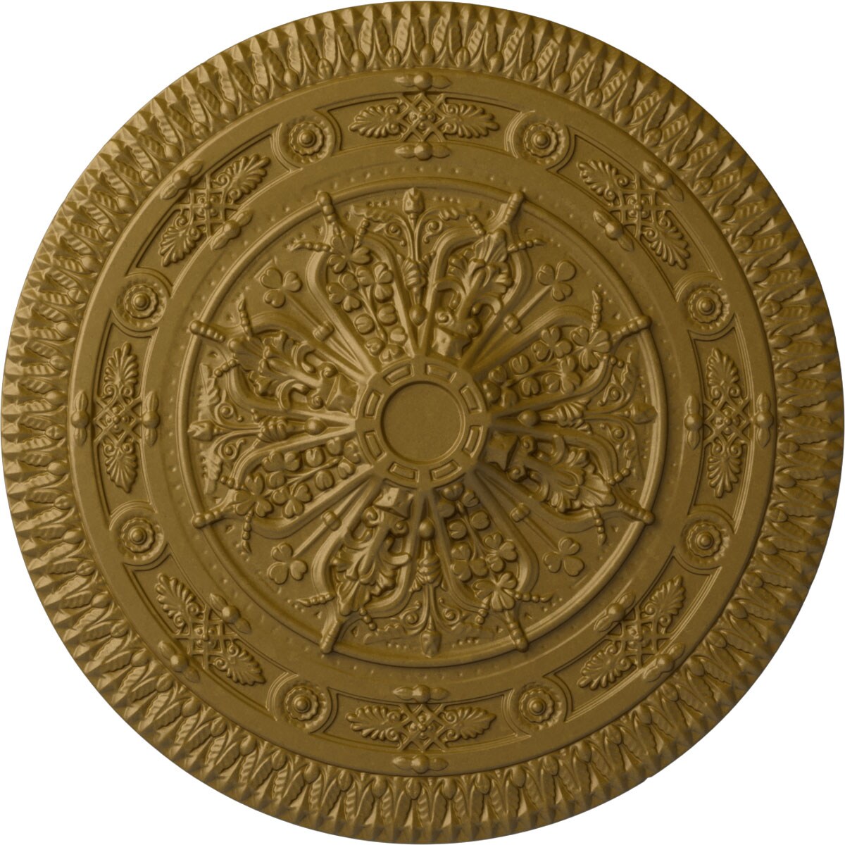 Ekena Millwork CM37NAGLS Naple 37.5-in W x 37.5-in L Painted Gold Polyurethane Whole Ceiling Medallion