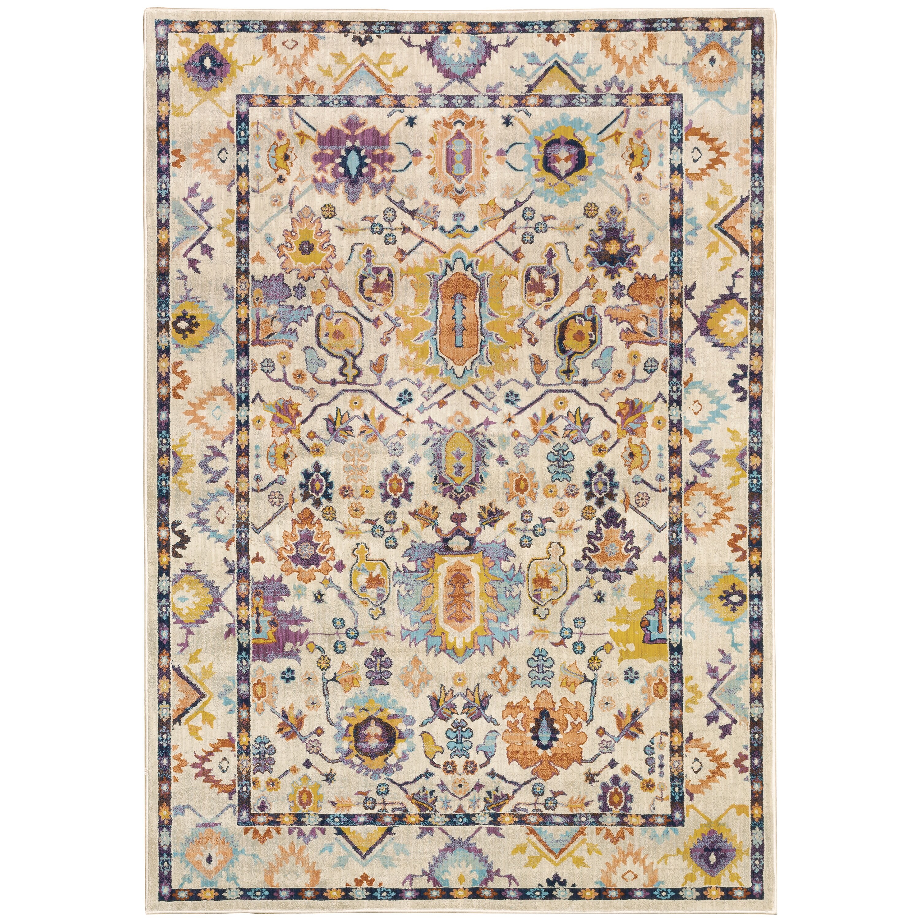 Archer Lane 550XANA2U5L Nashira 5 x 8 (ft) Polypropylene Beige Rectangular Indoor Geometric Oriental Area rug