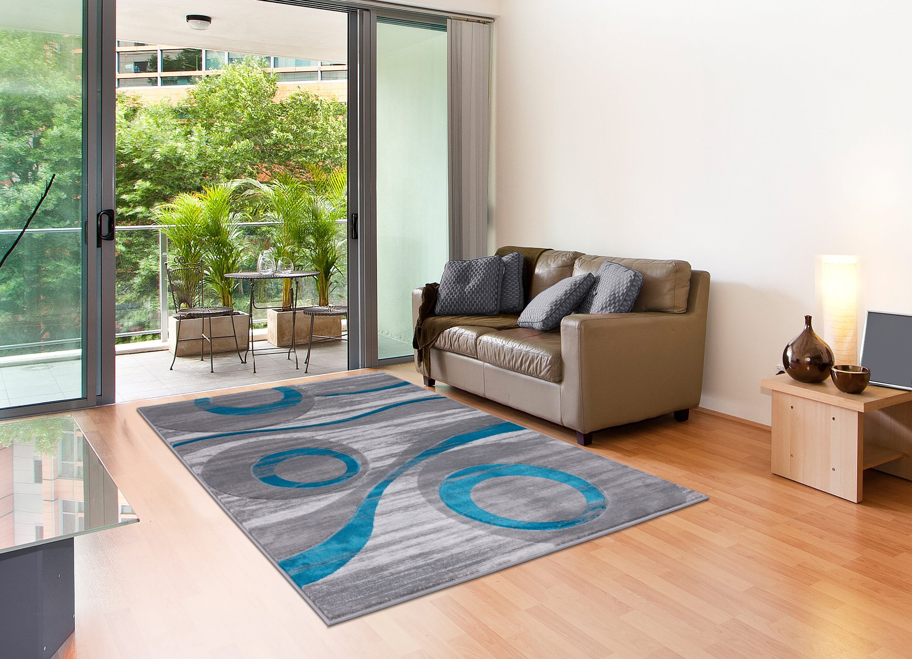 MDA Rugs OR13457 Orelsi 5 x 7 (ft) Polypropylene Gray/Blue Rectangular Indoor Abstract Area rug
