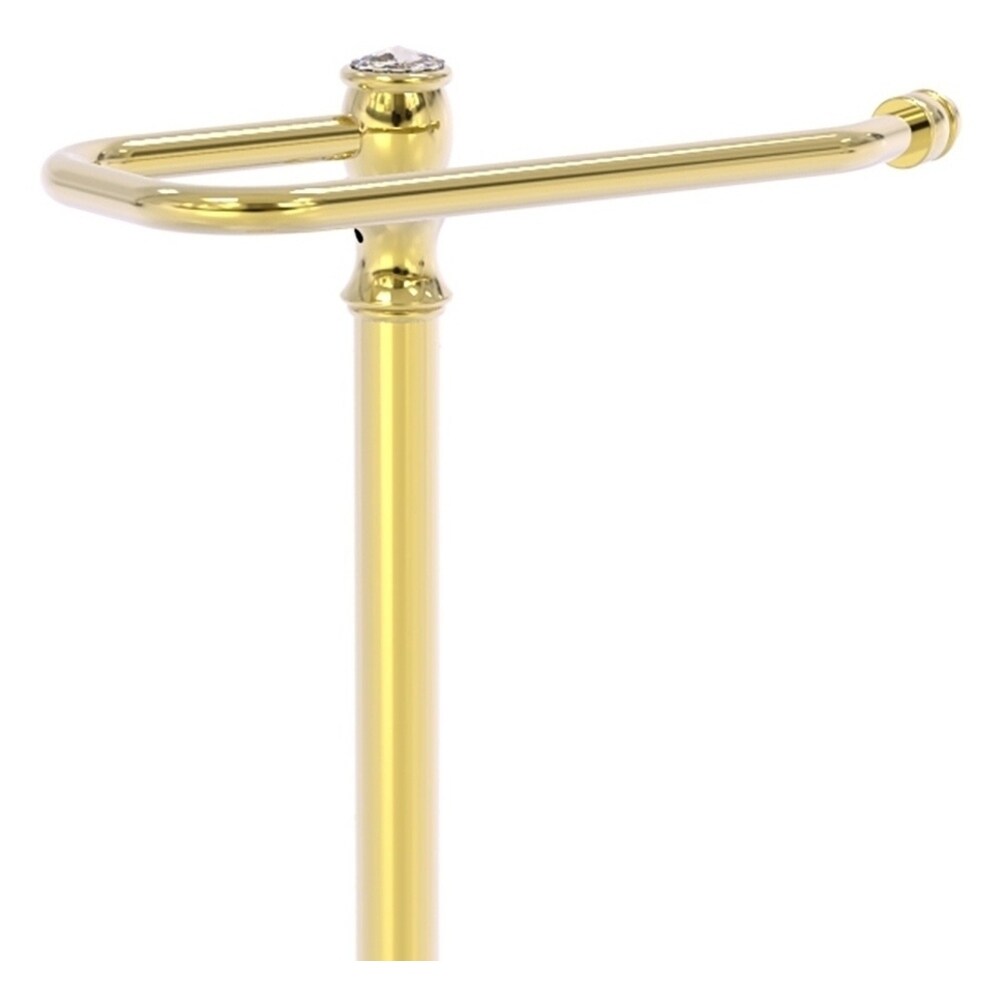 Allied Brass Carolina Collection Upright Toilet Paper Holder in Unlacquered  Brass