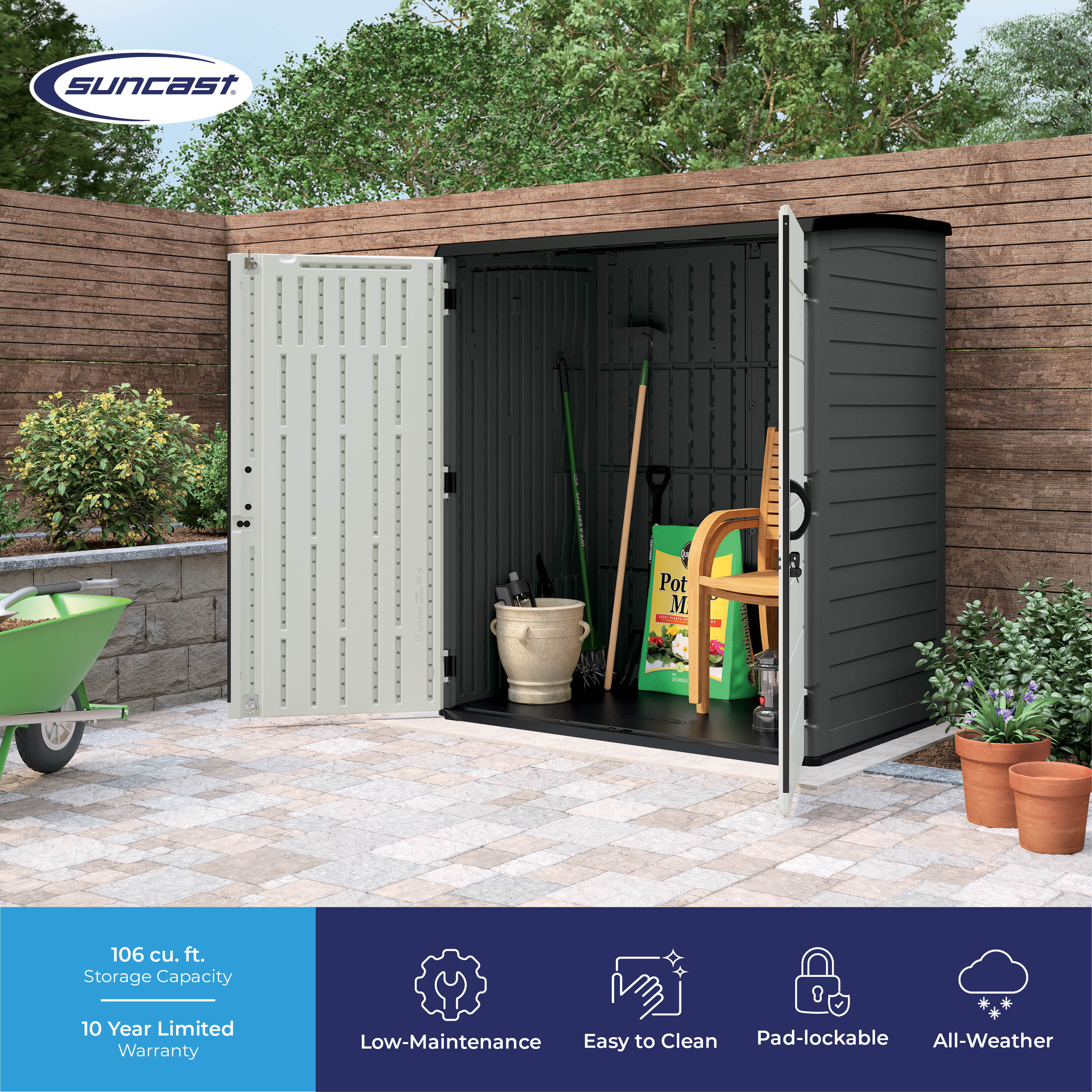 Suncast BMS6282D Vinyl-Resin-Storage-Buildings - View #9