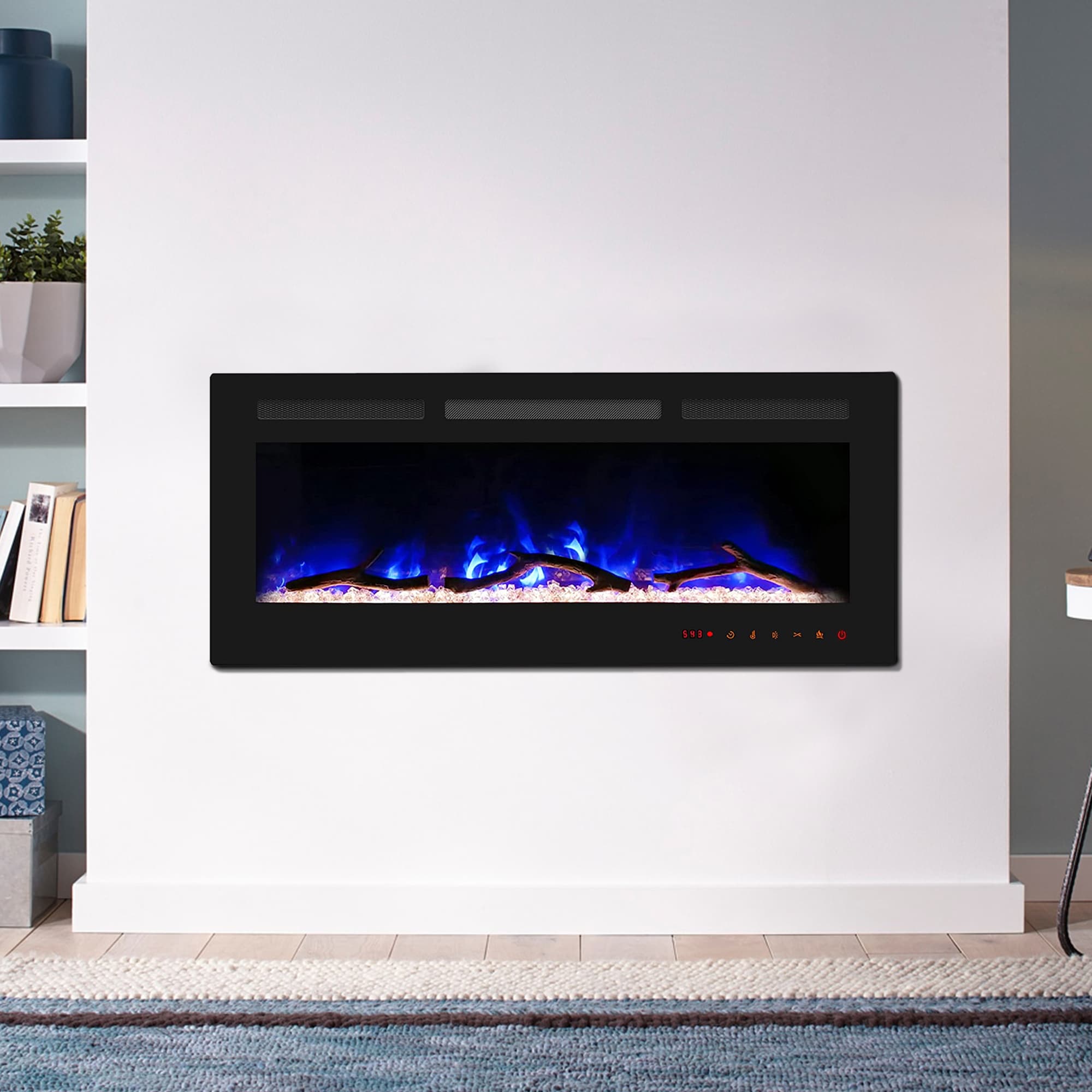 Clihome 42-in W Black LED Electric Fireplace CL-R42 Sansujyuku sansujyuku.com